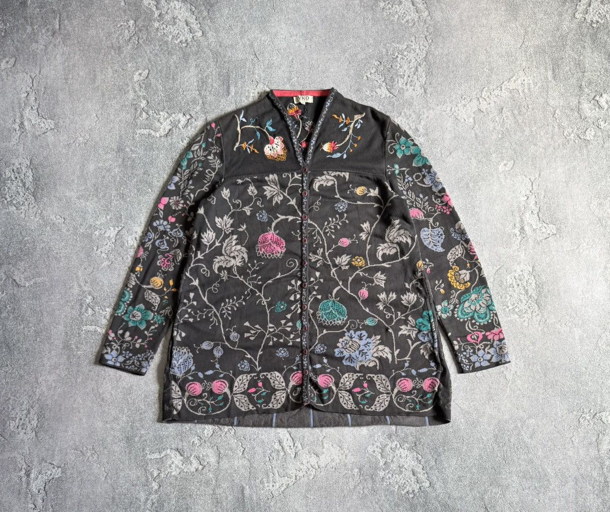 Dale Of Norway Ivko 40 all printed flowers 🌺 Cardigan sweater knit button Size S / US 4 / IT 40 - 7 Thumbnail