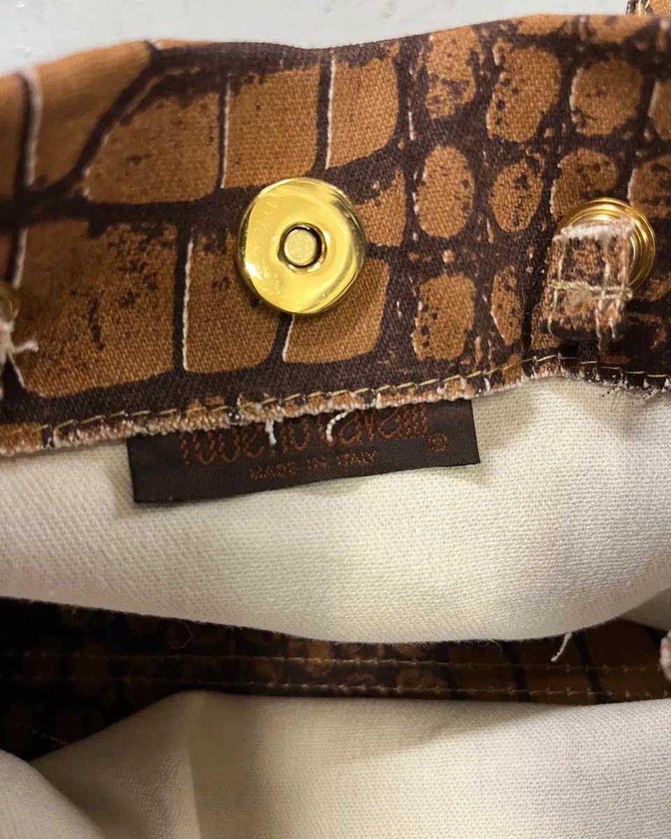 Roberto Cavalli Roberto Cavalli Tan Jacquard Crocodile Print Handle Bag Size ONE SIZE - 8 Thumbnail