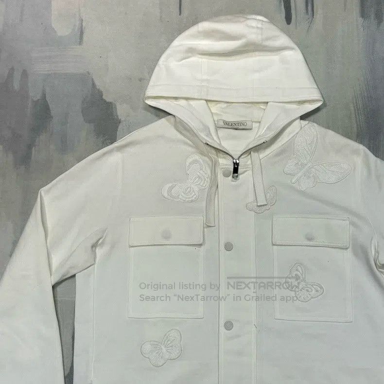Valentino Valentino Butterfly embroidered 104 denim hooded jacket Size M / US 6-8 / IT 42-44 - 3 Thumbnail