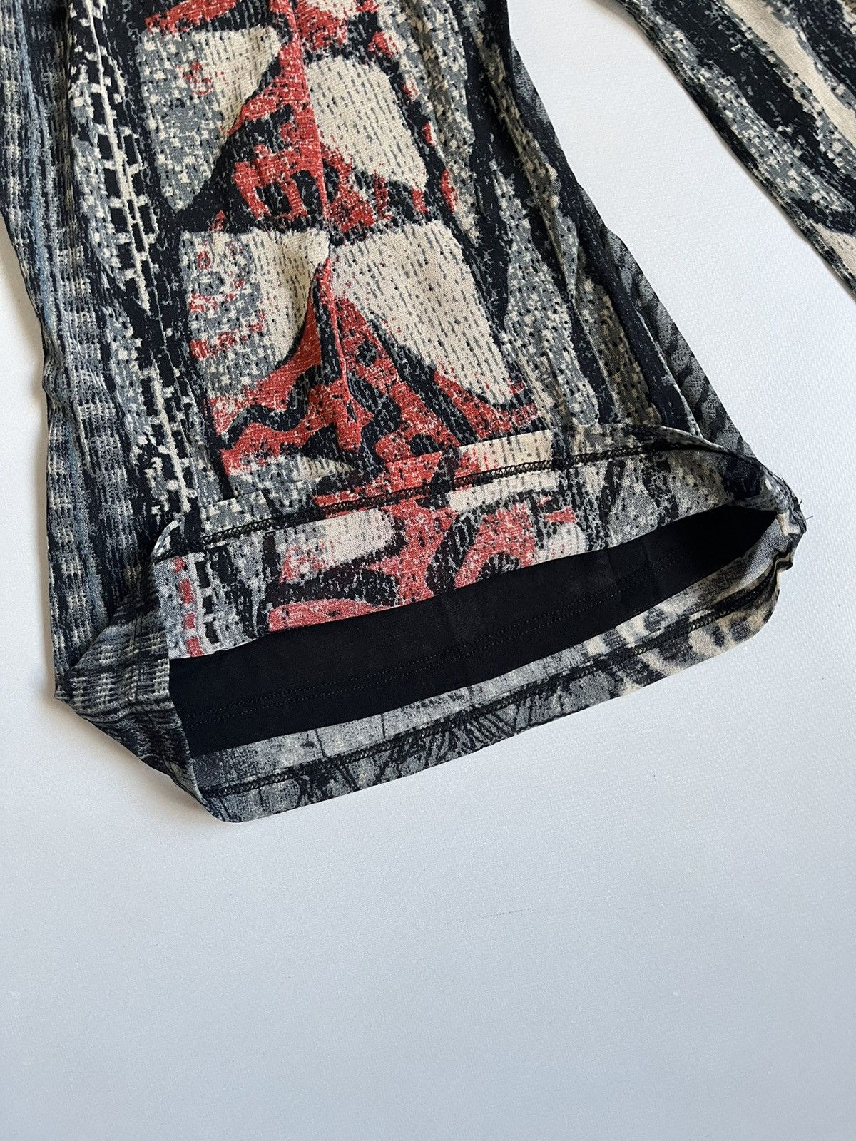 Jean Paul Gaultier Legatte Jeans Multicolor Printed Asymmetrical Longsleeve Size M / US 6-8 / IT 42-44 - 3 Thumbnail
