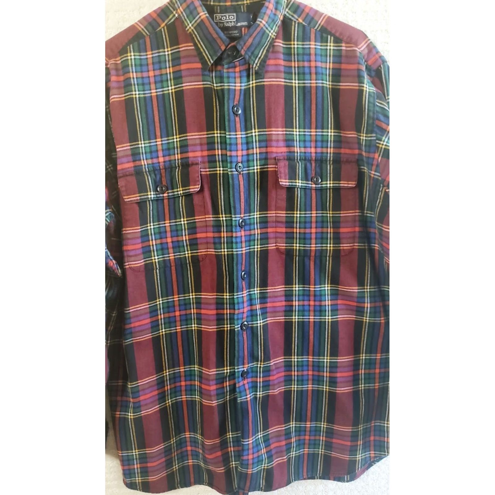 Polo Ralph Lauren Ralph Lauren Polo Benford Shirt Mens L Large Red Multicolor Plaid Long Sleeve Cotton Size US L / EU 52-54 / 3 - 2 Thumbnail