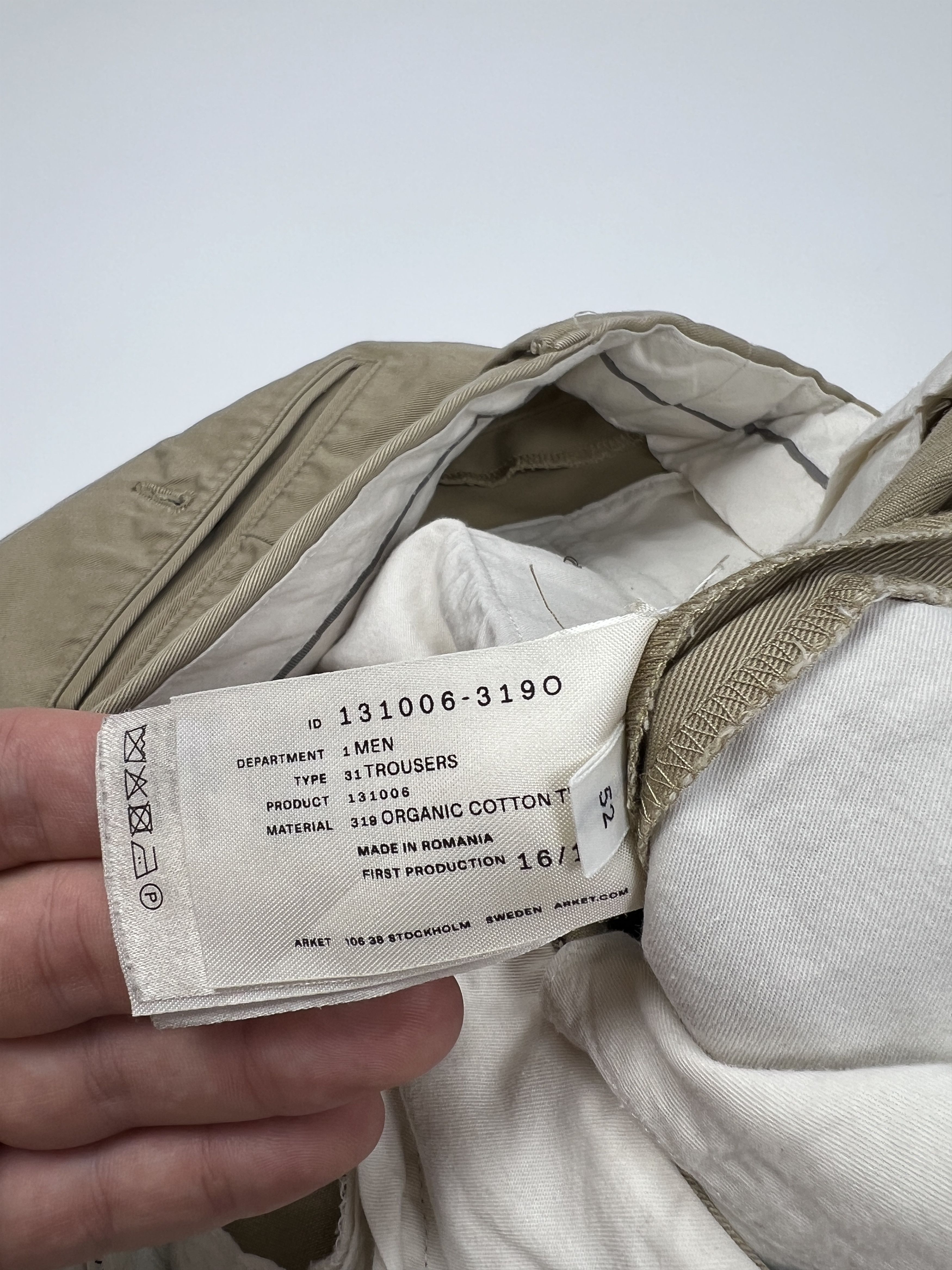 Arket Arket Beige Cotton Chino Trousers Size US 33 - 5 Thumbnail