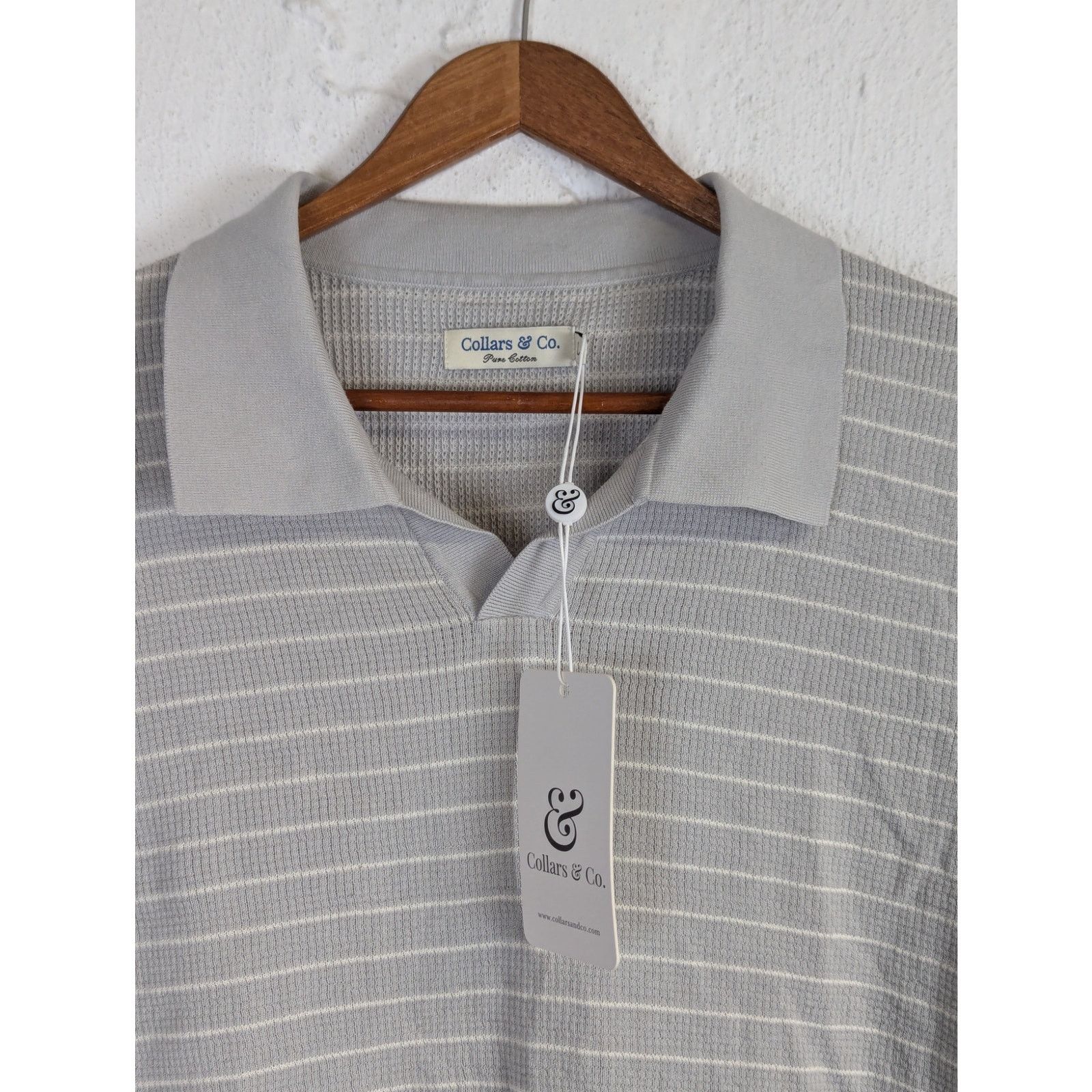 Other Collars & Co Polo Shirt Pure Cotton Buttonless Knit Preppy Size US L / EU 52-54 / 3 - 3 Thumbnail