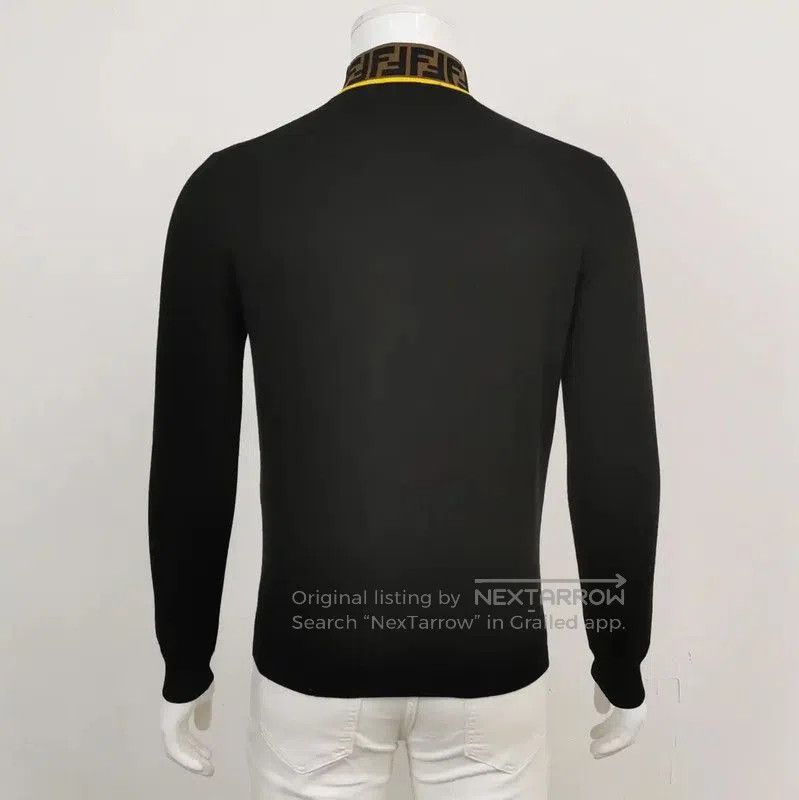 Fendi Fendi Black Wool Logo Embroidered Knit Sweater . Size US S / EU 44-46 / 1 - 2 Thumbnail