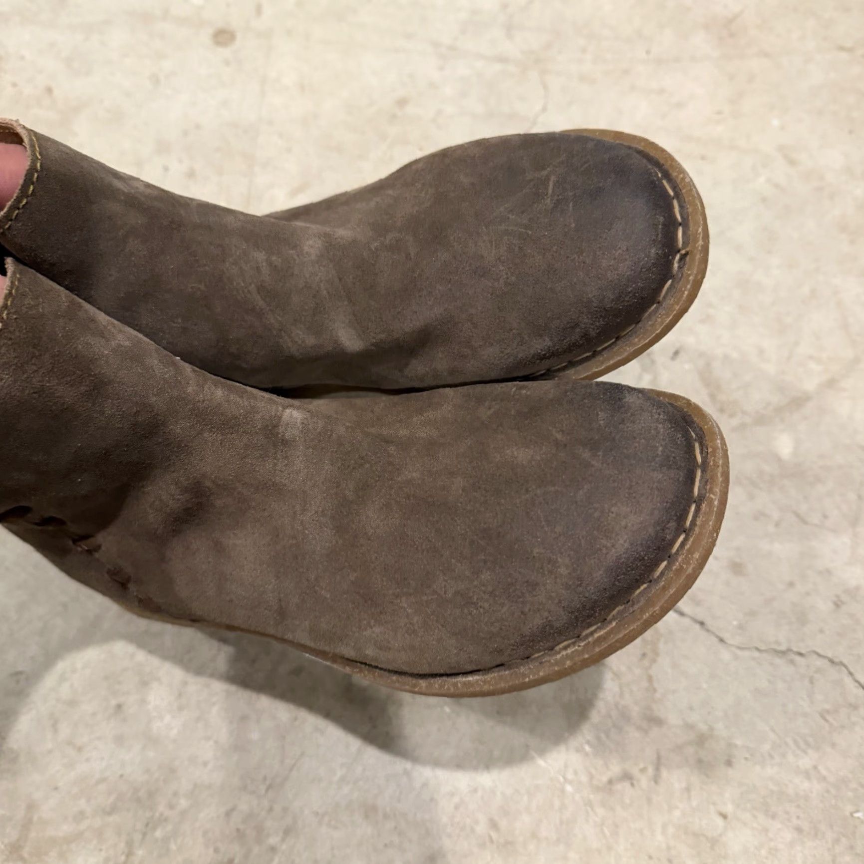 Born VINTAGE? Born Tavar Tuape Distressed Leather Side Zip Ankle Boots Womens Size 8.5 Brown Rubber Leather Bootie Zip Ankle Size US 9 / IT 39 - 7 Thumbnail