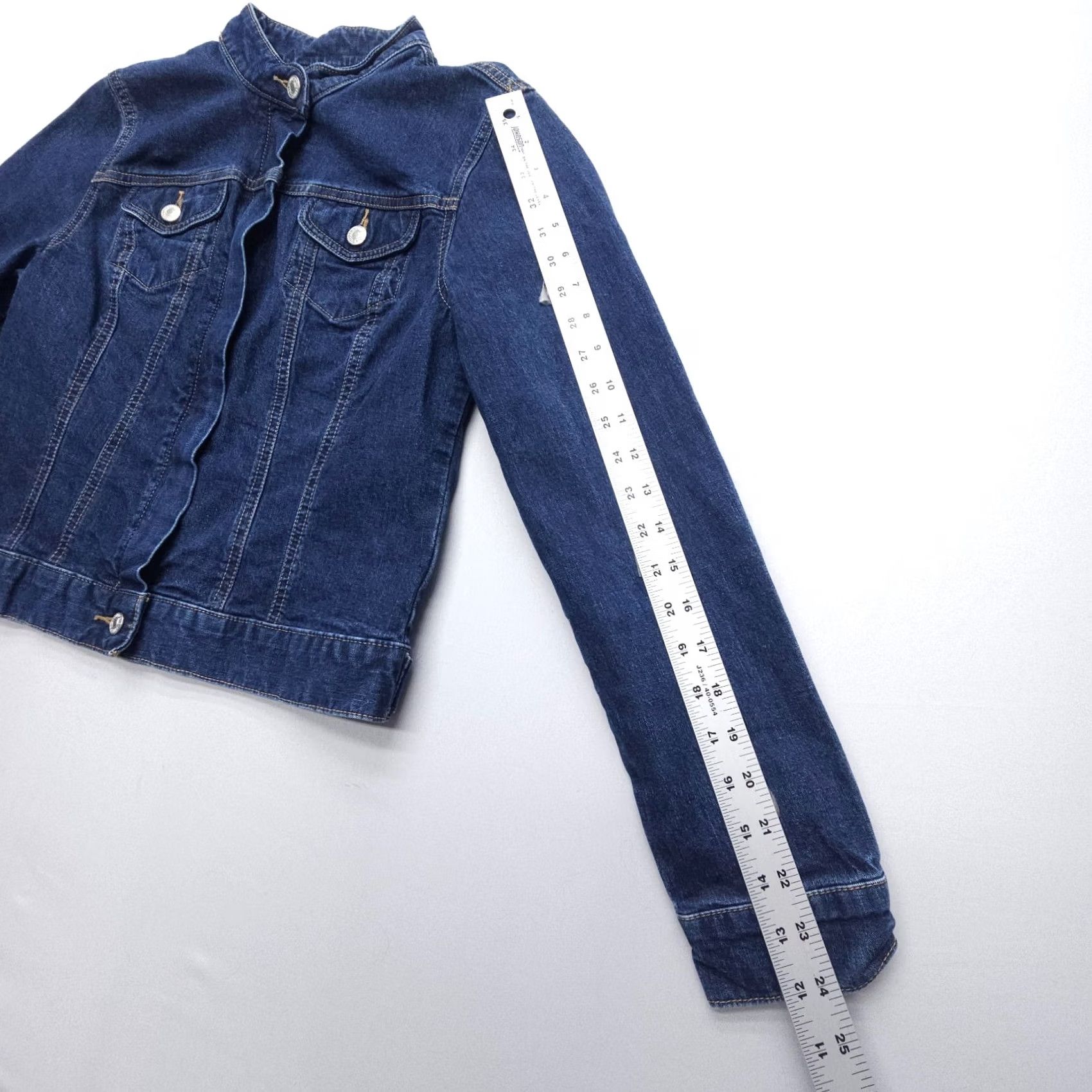 Lands' End Lands' End Denim Jacket Womens Small Blue Trucker Crop Western Full Zip Y2K Dark Jeans Jacket Womens Small Blue Trucker Western Full Zip Y2K Dark Size S / US 4 / IT 40 - 7 Thumbnail
