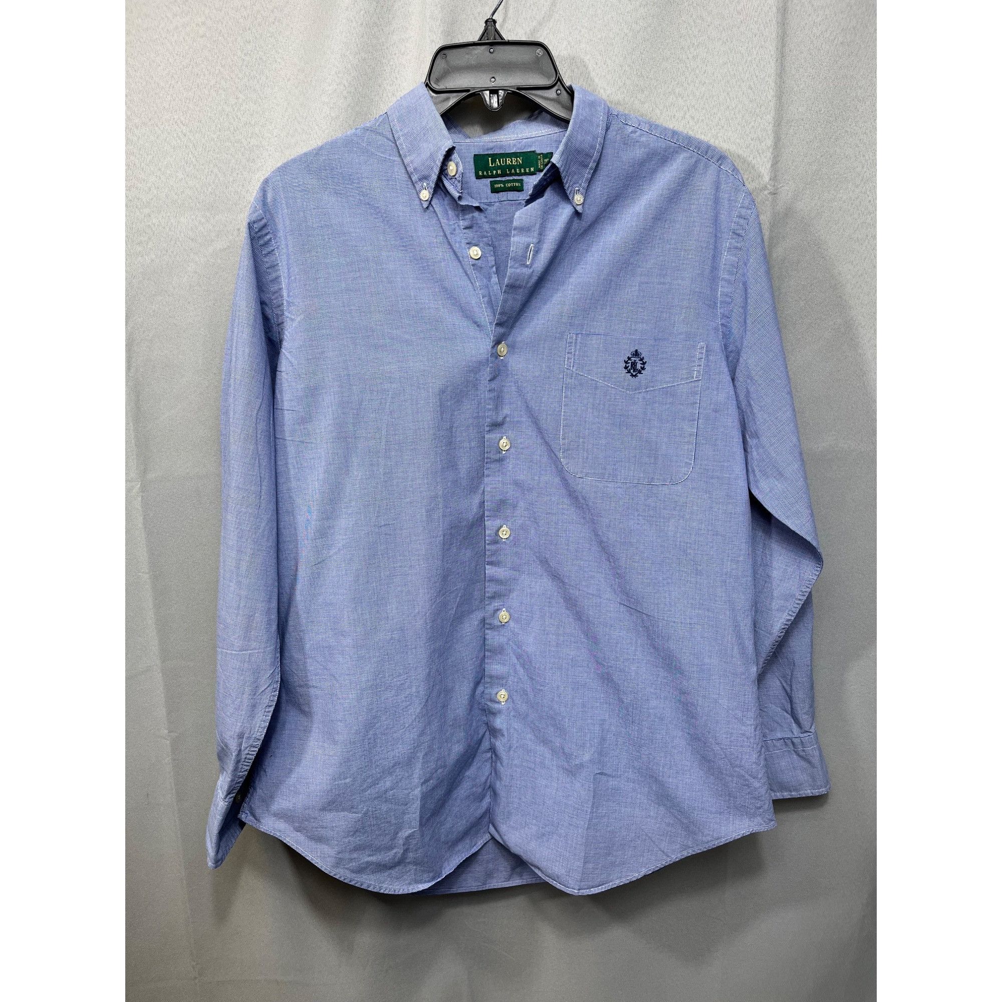 Lauren Ralph Lauren Lauren Ralph Lauren SKU 7542 Mens Blue Checkered Button-Down Size US M / EU 48-50 / 2 - 1 Thumbnail