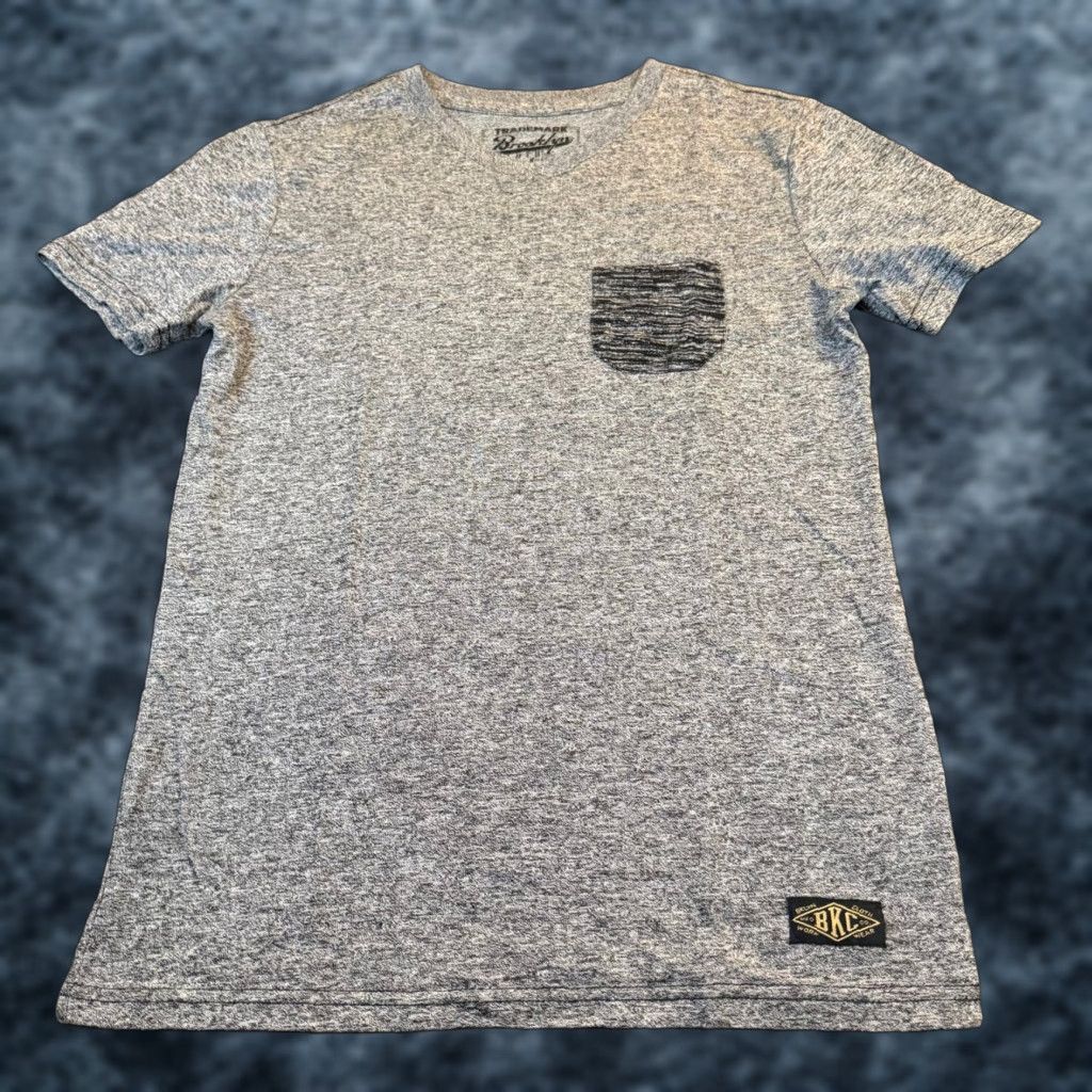CO Brooklyn Cloth Co T-Shirt Grey Space Dye V-Neck Pocket Mens Small BKC Logo Patch Size US S / EU 44-46 / 1 - 1 Thumbnail
