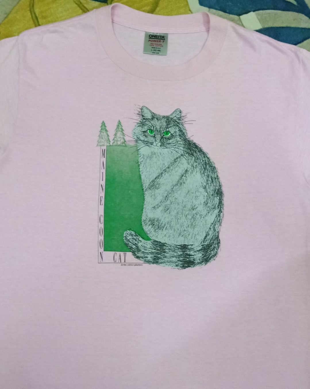 Habitat × Vintage Vintage 80s Maine Coon Cat T-shirt Size US L / EU 52-54 / 3 - 4 Thumbnail