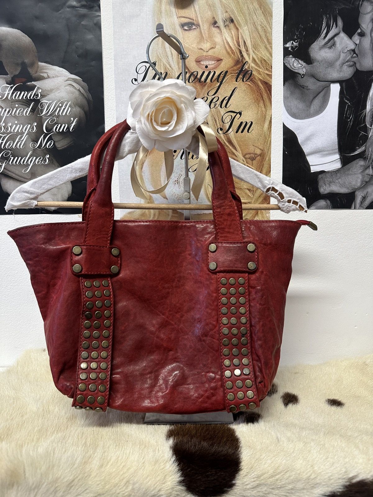 Vintage Vintage leather red handbag Size ONE SIZE - 3 Thumbnail