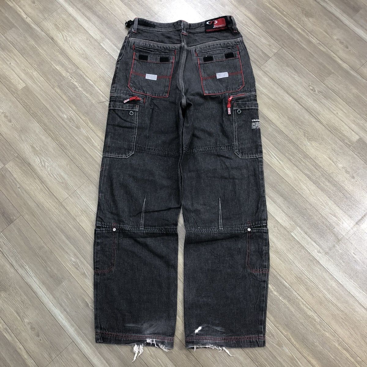 Vintage Vintage Transer Multi Pocket Cargo Bondage Baggy Jeans Y2K Size US 31 - 19 Thumbnail