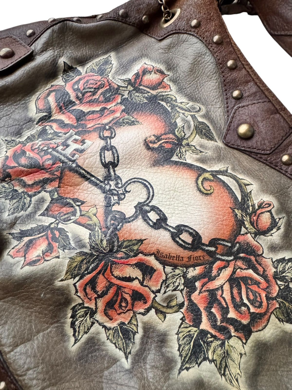Isabel Marant Etoile Rare Issabella Fiore Hearty Studded Floral Hobo Shoulder Size ONE SIZE - 19 Thumbnail