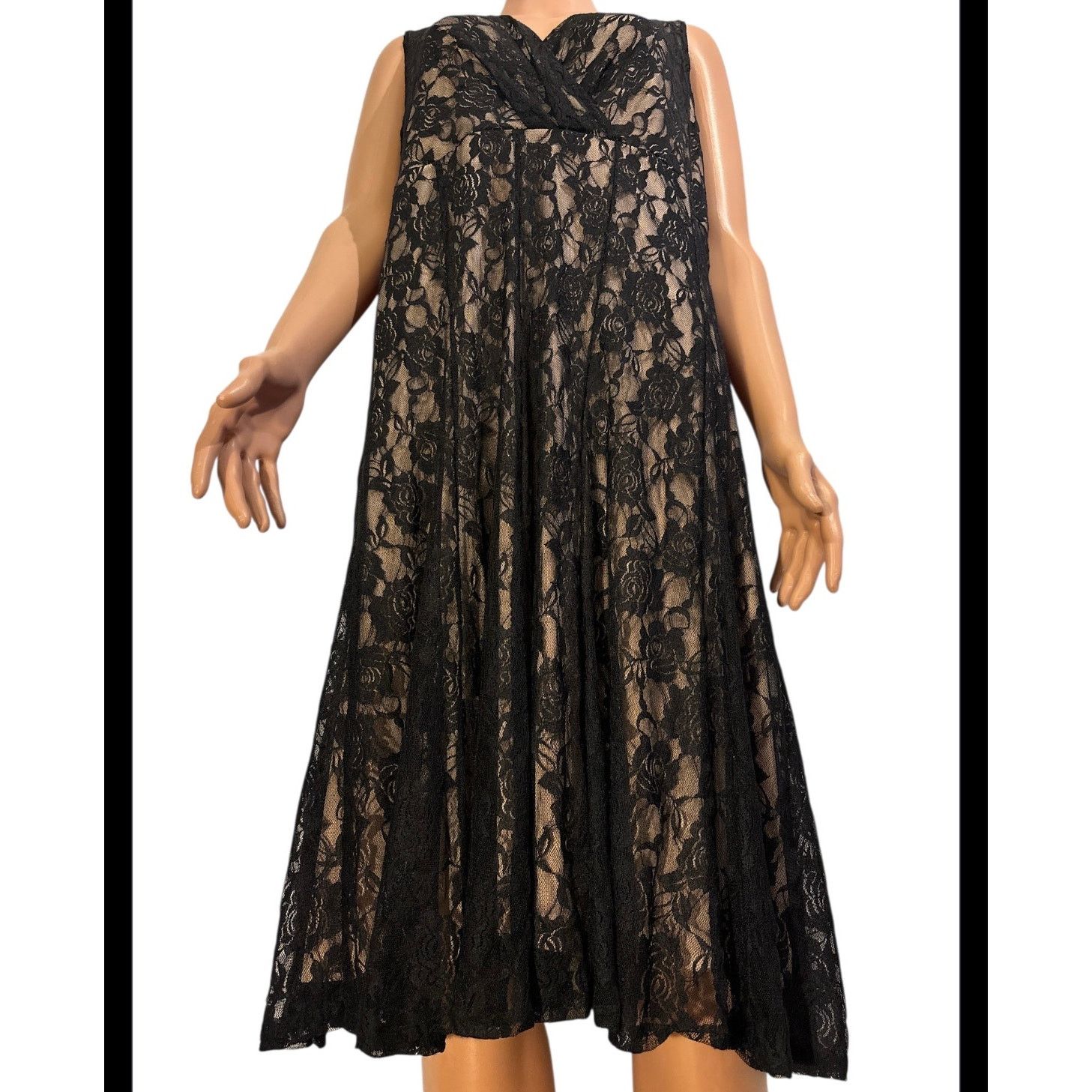 The Unbranded Brand Glamour Black Lace Overlay Size 16 (XL) Size XL / US 12-14 / IT 48-50 - 2 Thumbnail