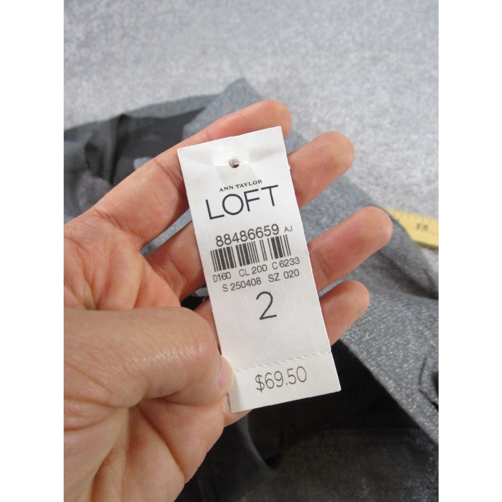 Loft VINTAGE Loft Skirt Womens 2 Gray Linen Blend Metallic Straight NEW Size 26" / US 2 / IT 38 - 7 Thumbnail