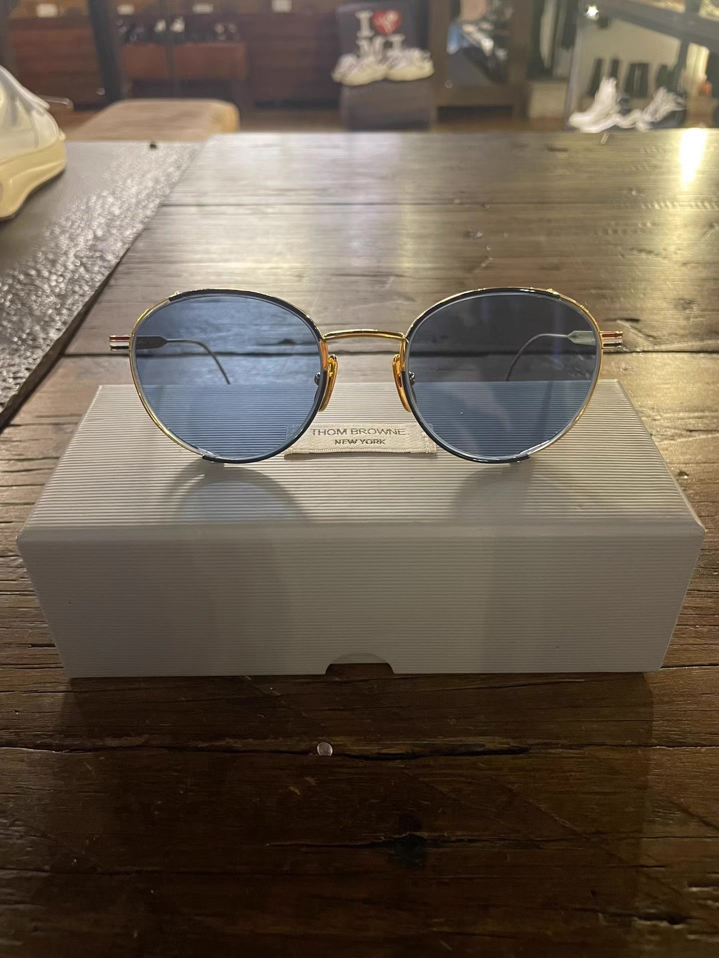 Thom Browne Thom Browne 18K gold plated frame navy blue enamel Ｑ25 Size ONE SIZE - 1 Thumbnail