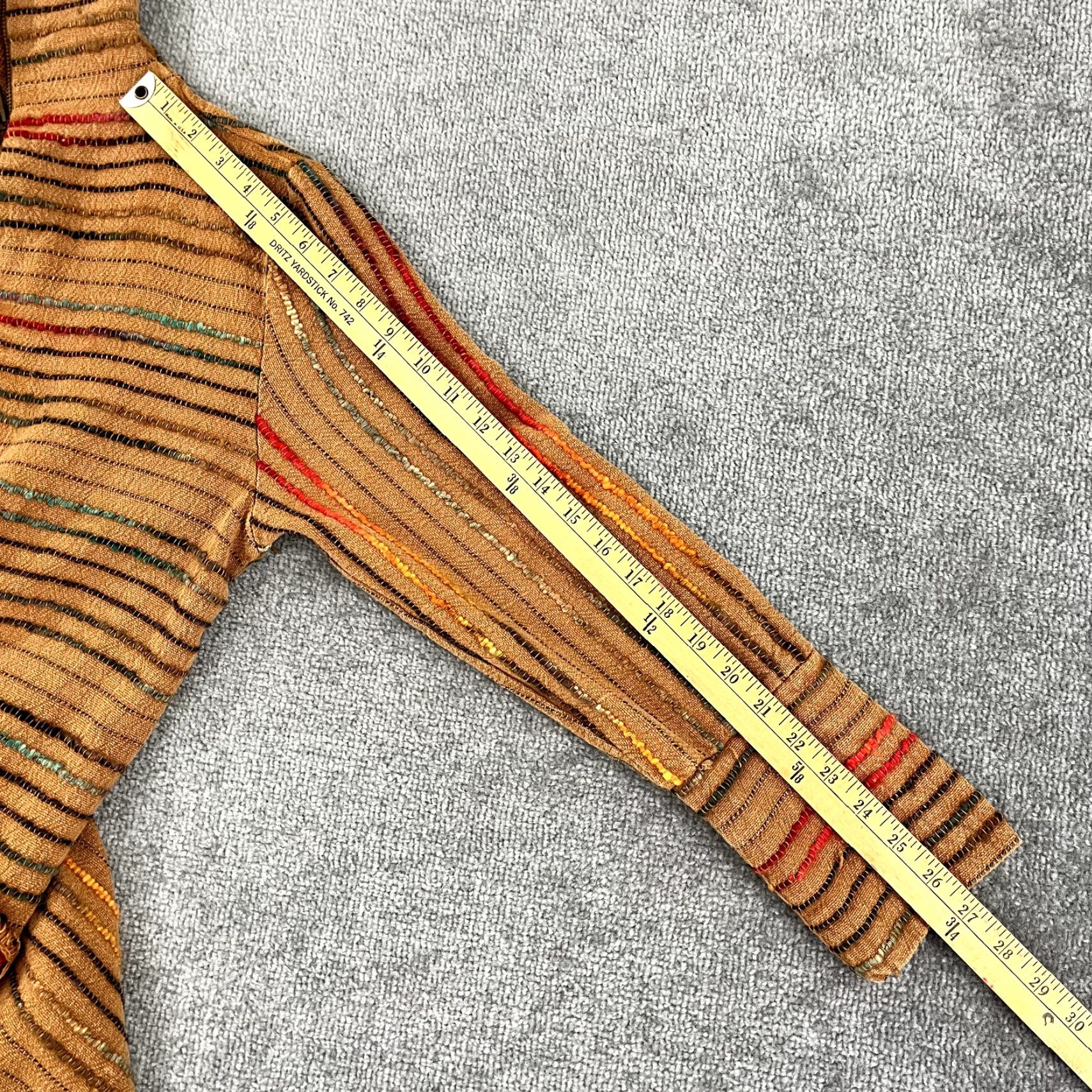 Soft Surroundings SOFT SURROUDINGS BOHO JACKET Women S Kinsale Boucle Frayed Zip Cotton Blend Brown Long Sleeve Regular Breathable Full Zip Pockets Vintage No Size S / US 4 / IT 40 - 7 Thumbnail