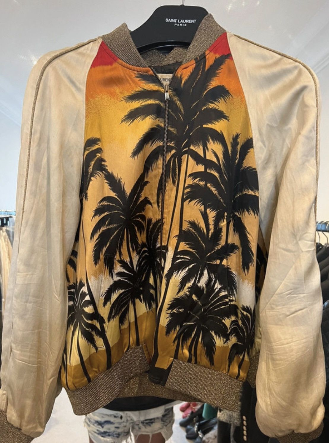 Saint Laurent Paris Saint Laurent palms silk bomber jacket Size S / US 4 / IT 40 - 1 Thumbnail