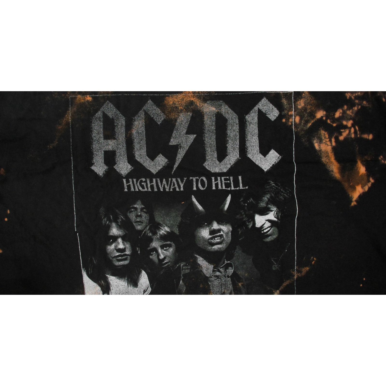 Other Custom 1-of-1 AC/DC Bleached Flame Hem Band Tee 2XL Size US XXL / EU 58 / 5 - 10 Thumbnail