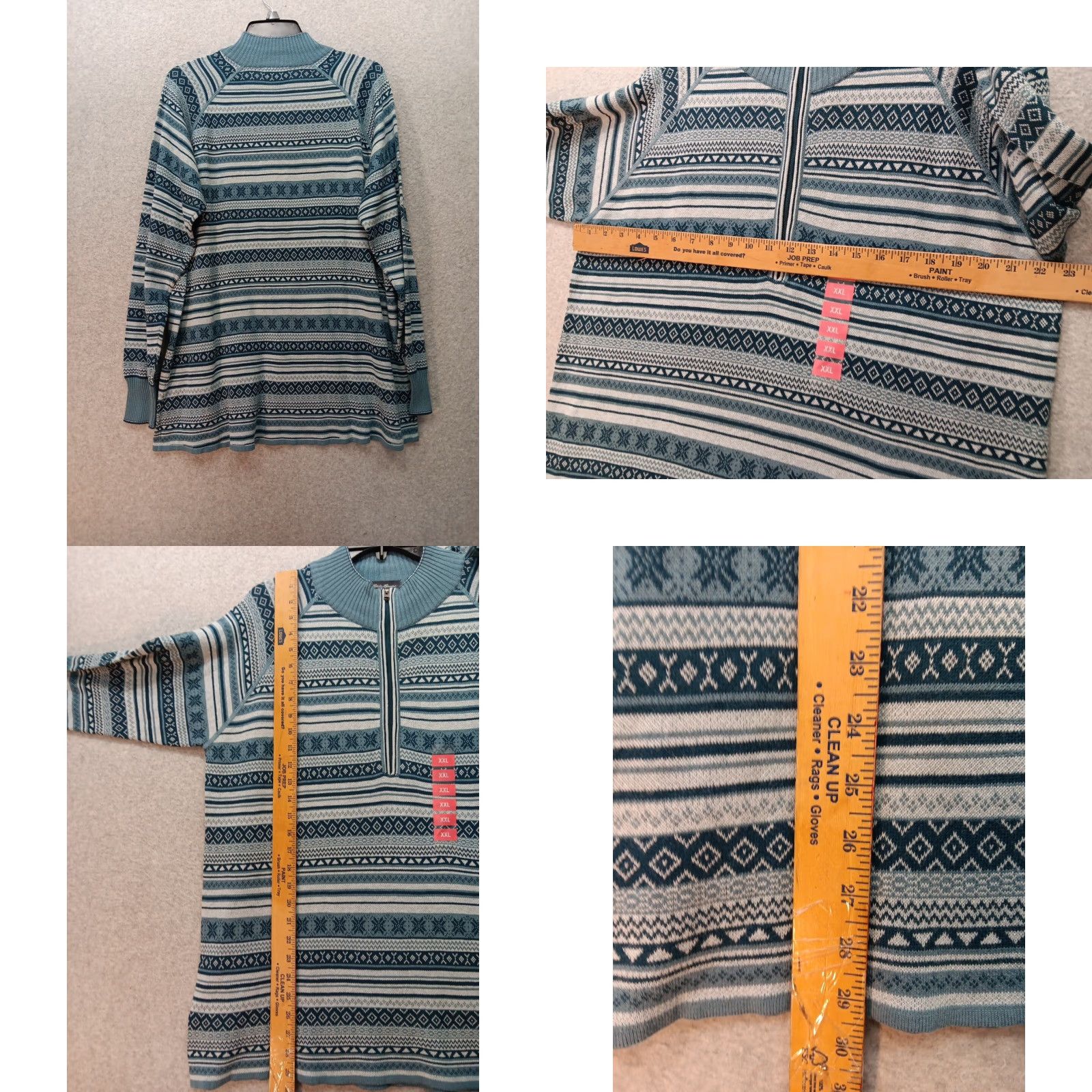 Eddie Bauer NWT Eddie Bauer Sweater Women's 2XL Blue Fair Isle Jacquard 1/2 Zip Breathable Pullover Knit Casual Outdoor Geometric Size XXL / US 16-18 / IT 52-54 - 9 Thumbnail