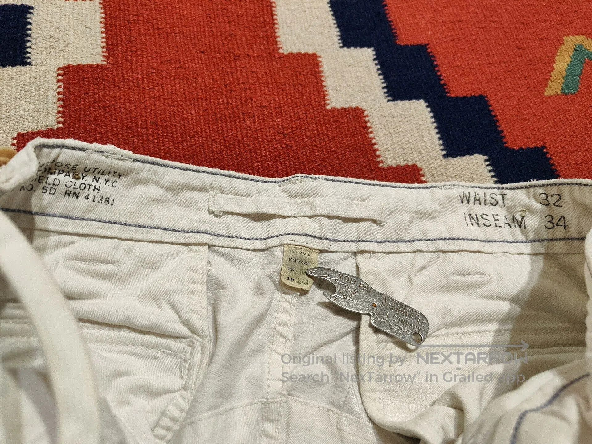 RRL Ralph Lauren RRL Vintage Style White Cargo Pants. Size US 32 / EU 48 - 7 Thumbnail