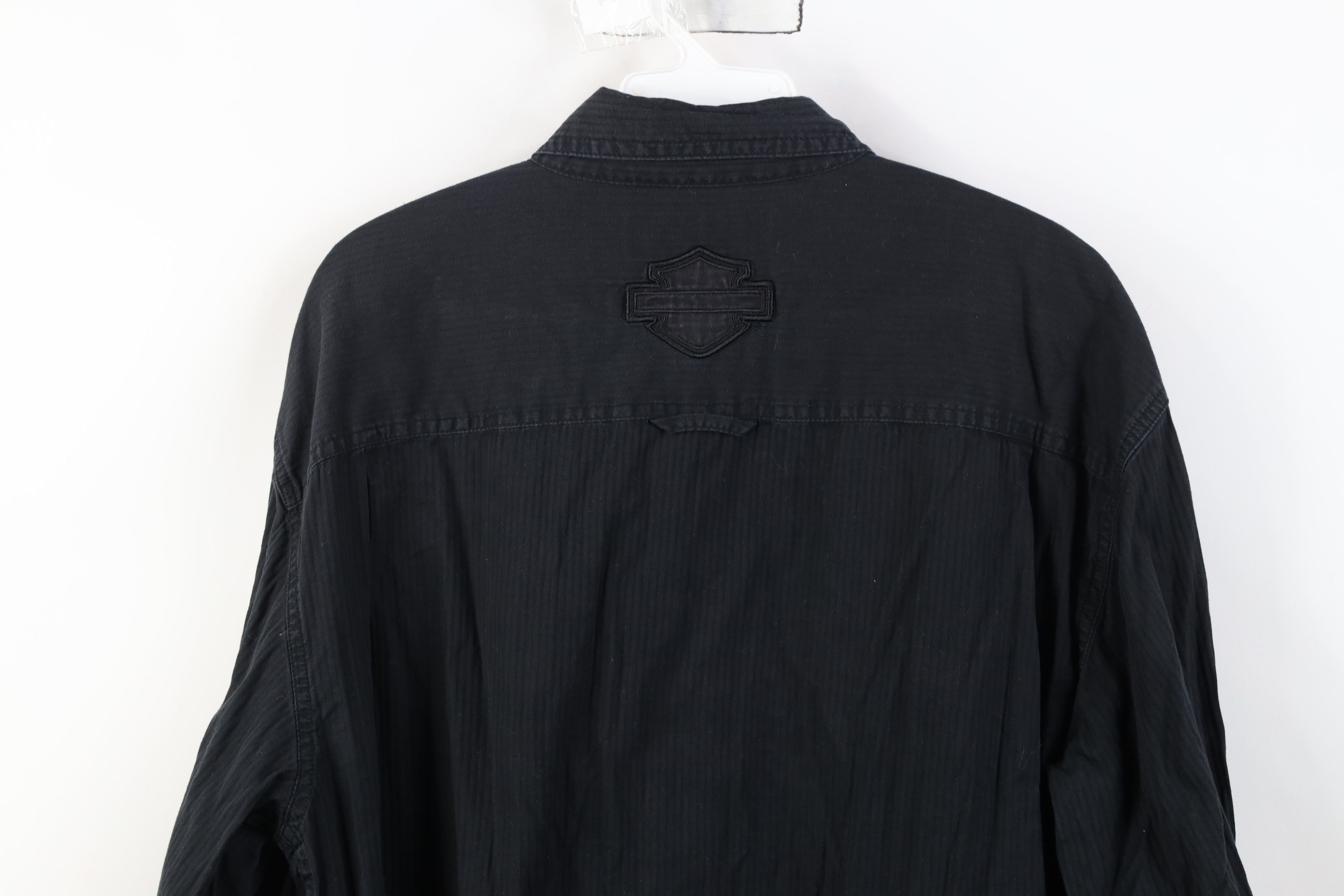 Harley Davidson Vintage Harley Davidson Spell Out Striped Button Shirt Black Size US M / EU 48-50 / 2 - 12 Thumbnail