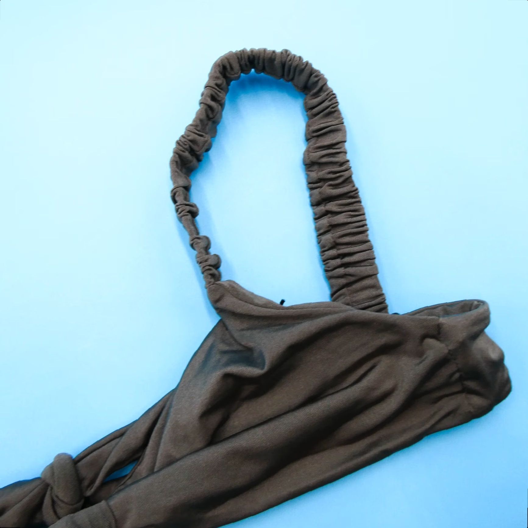 Vitamin A Bikini Top Women S Gray Wide Strap Ruched Plunge Swimwear Logo Quick Dry USA