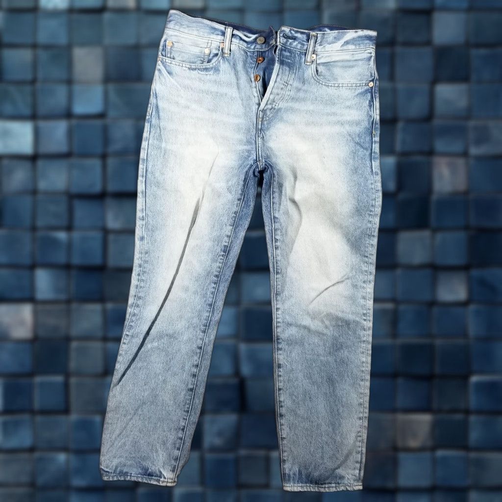 Gap Gap Easy Taper RGD Denim Jeans Mens 32x30 Blue Medium Stone Tapered Button Fly Size US 32 / EU 48 - 1 Thumbnail