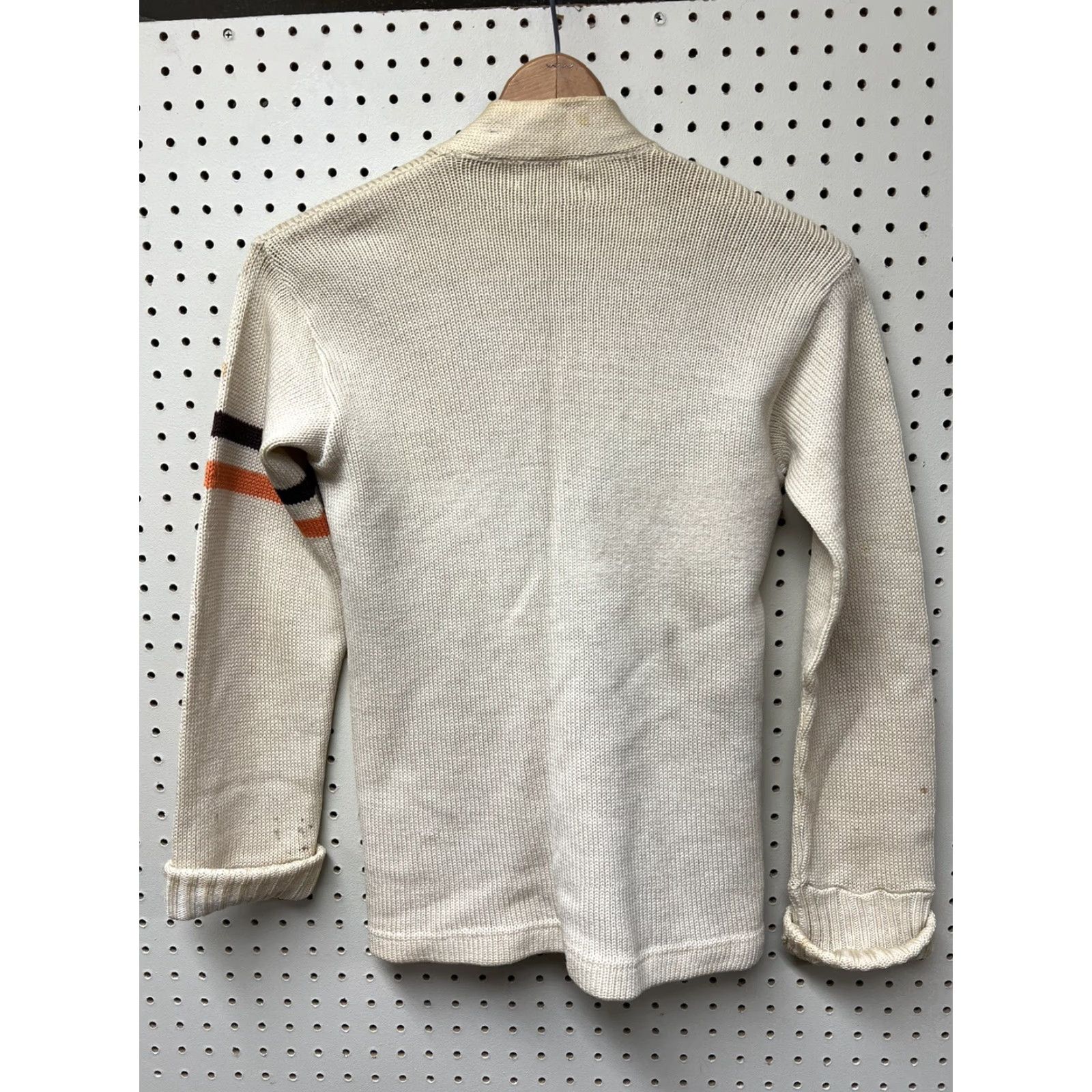 Jockey VINTAGE Jockey Letterman Cardigan Sweater Shirt Knit M Ivory 1950s Mens Size US M / EU 48-50 / 2 - 2 Thumbnail
