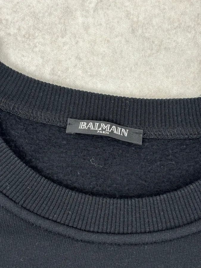 Balmain 2010s Balmain Black Quilted Leather Pocket Sweater Size US M / EU 48-50 / 2 - 7 Thumbnail