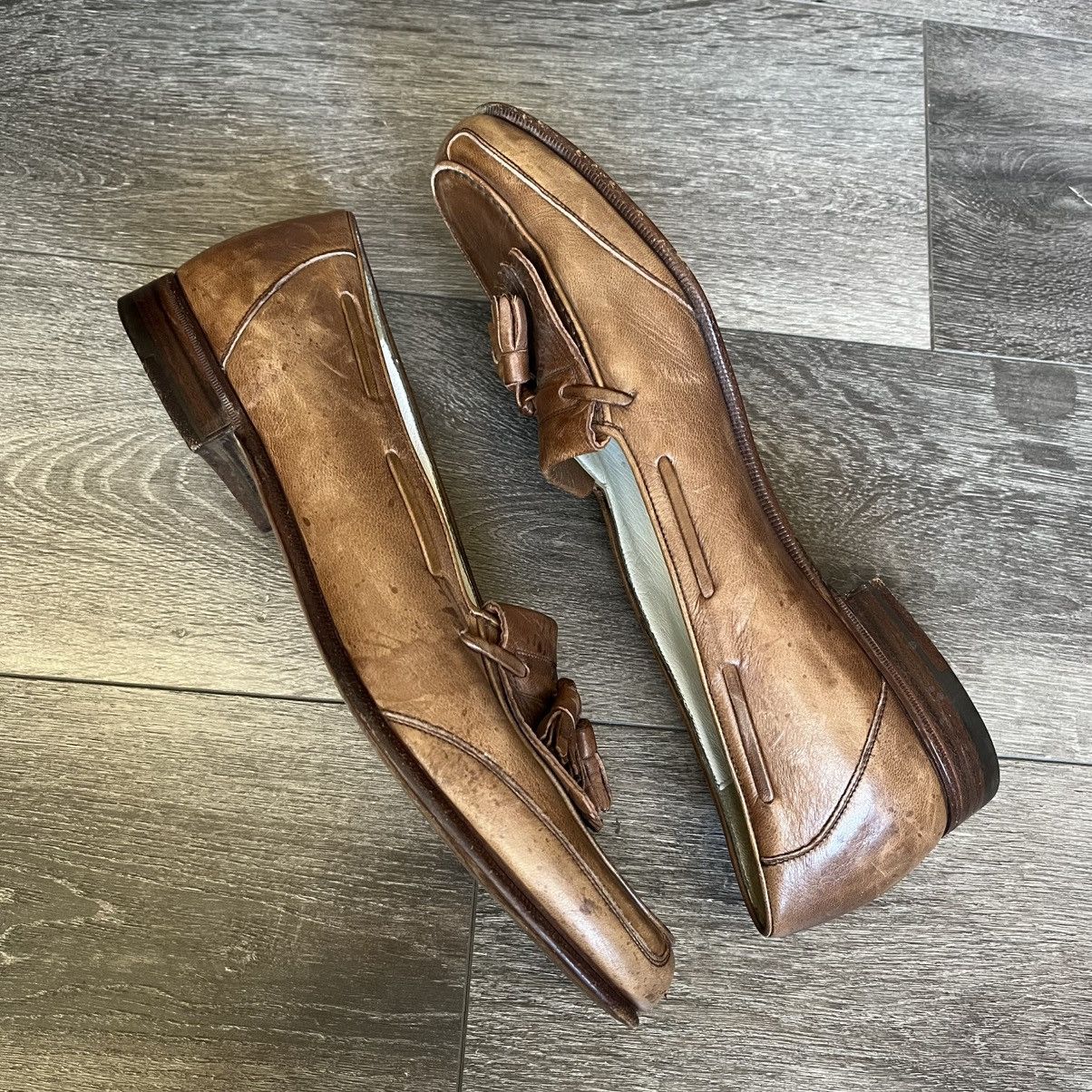Designer Vintage Salvatore Ferragamo Tassel Leather Loafers Shoes Low Size US 10 / EU 43 - 2 Thumbnail