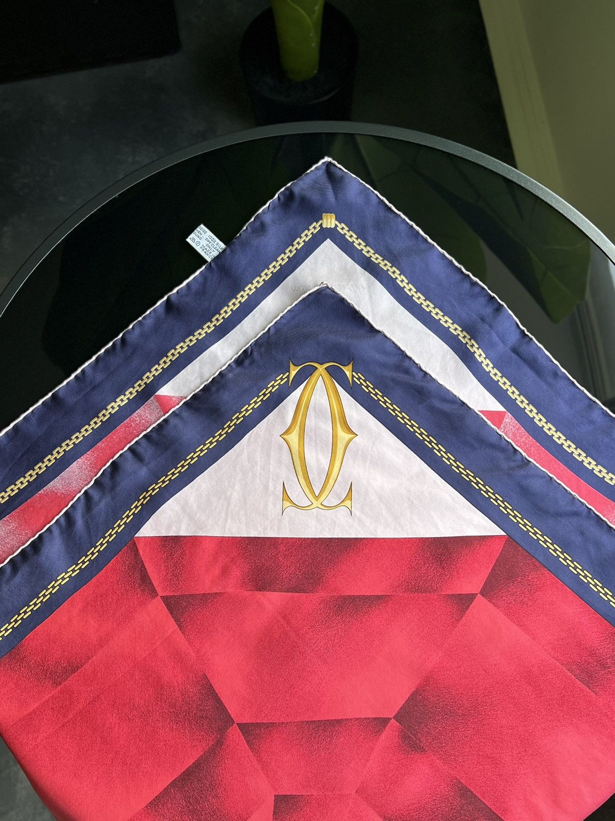 Cartier Cartier Red Silk Scarf 82x85cm Must de Cartier Vintage Size ONE SIZE - 10 Thumbnail