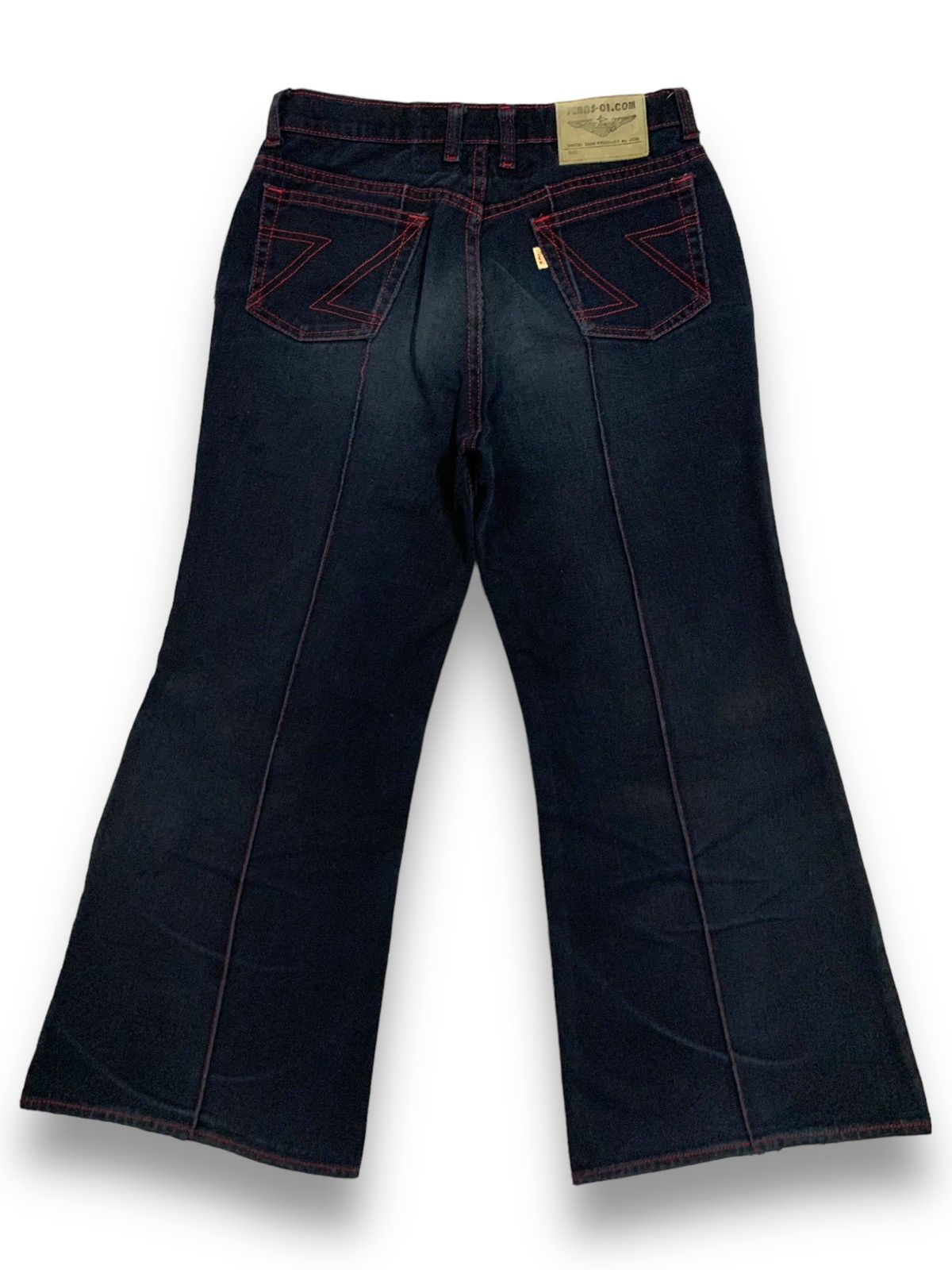 Hysteric Glamour Vintage Jom Jean-0I Black Baggy Wide Leg Flare Jeans Size 27" / US 4 / IT 40 - 2 Thumbnail