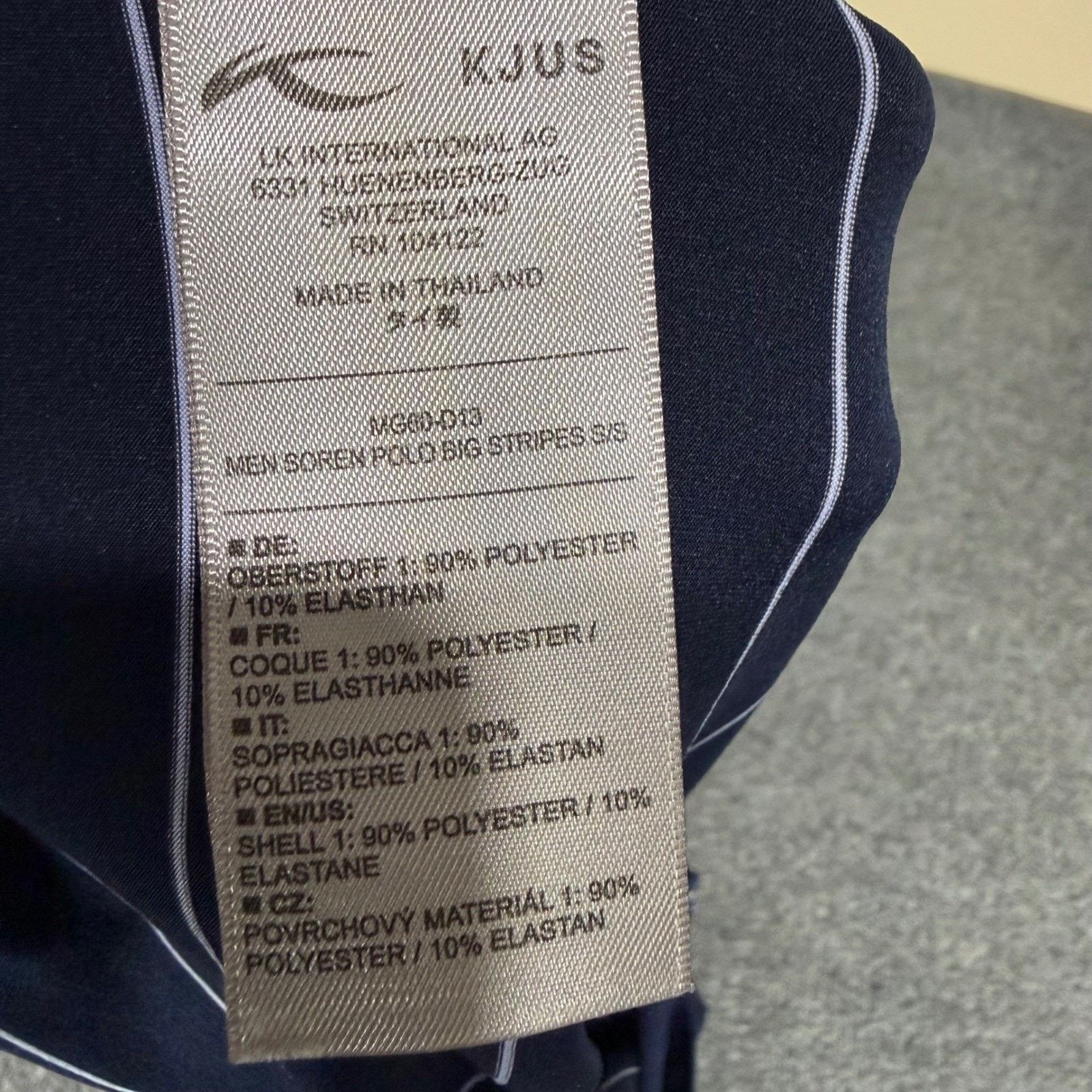 KJUS KJUS Soren Polo Shirt Mens 52 Large Navy Blue Striped Golf Size US L / EU 52-54 / 3 - 3 Thumbnail