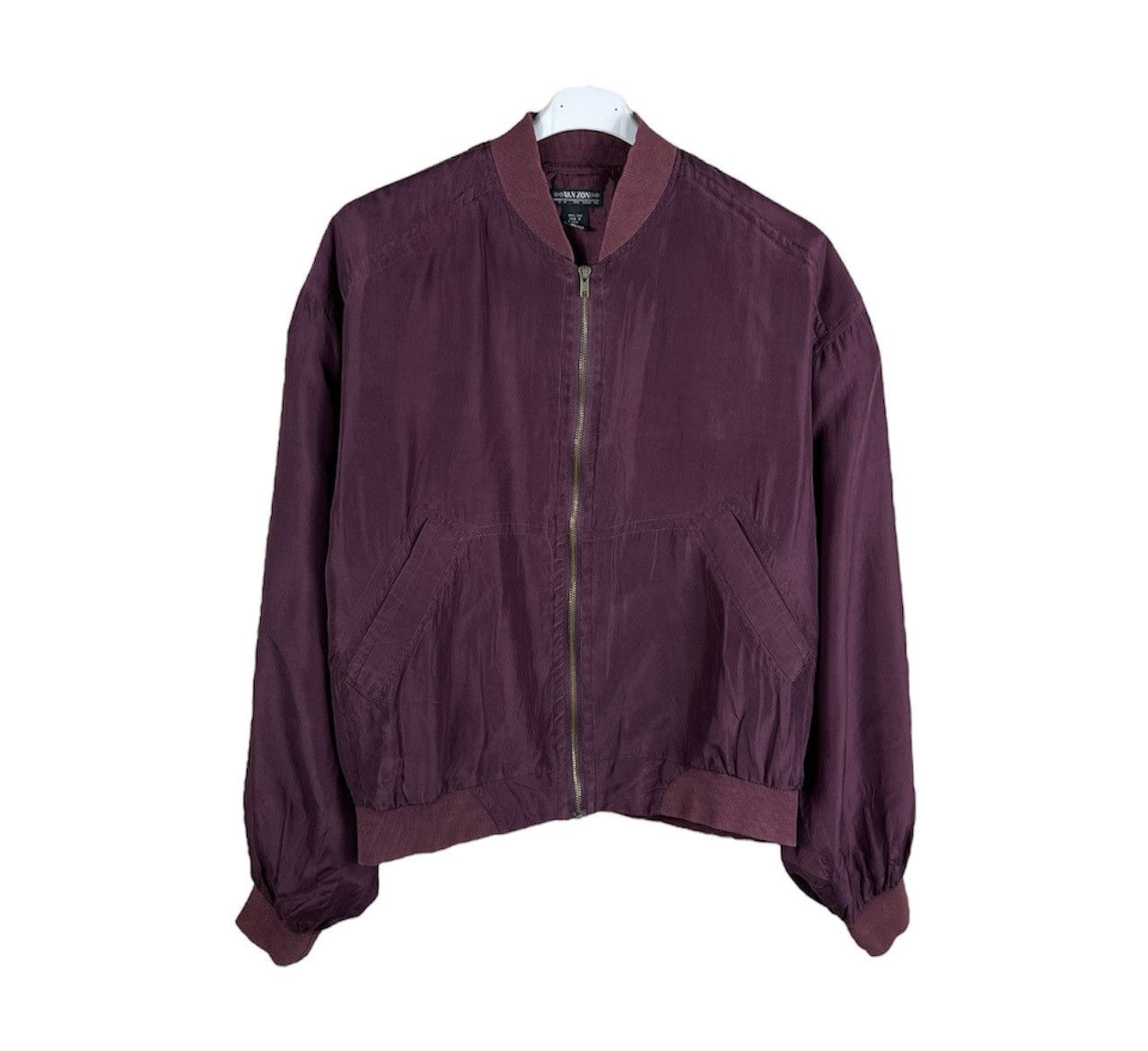 Japanese Brand Vintage 90s Van Zon 100% silk bomber zip jacket y2k japanese Size US M / EU 48-50 / 2 - 1 Thumbnail