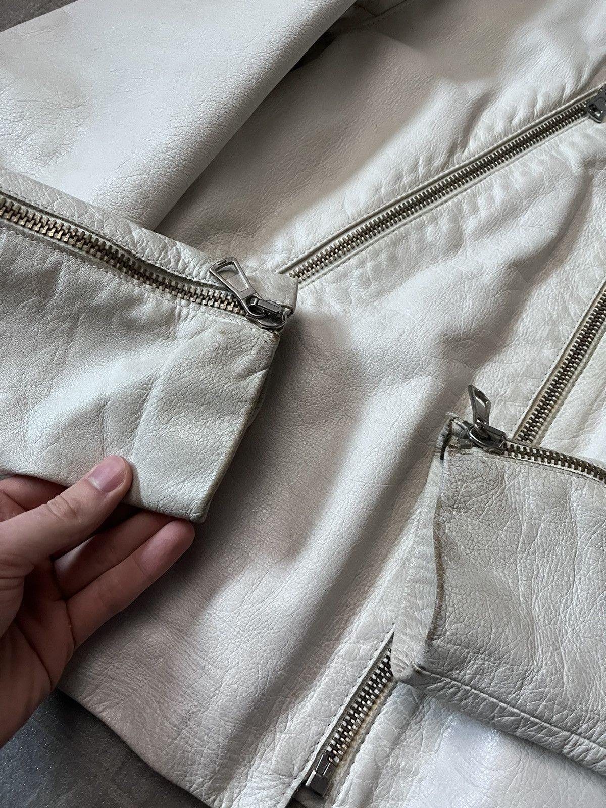 Maison Margiela Maison Margiela S/S 2008 5-zip White Leather Jacket Size US L / EU 52-54 / 3 - 9 Thumbnail
