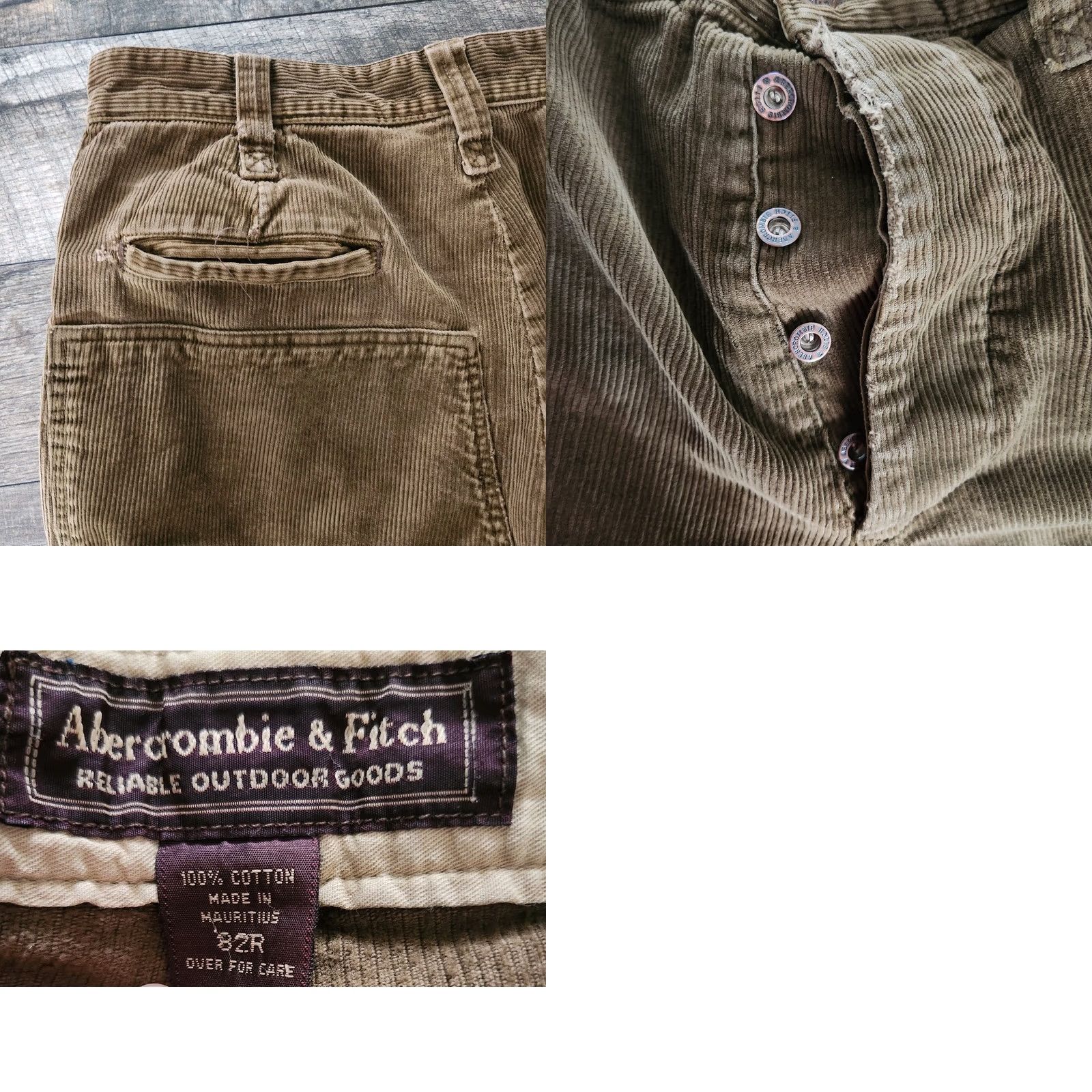 Abercrombie & Fitch VINTAGE Abercrombie & Fitch Corduroy Pants Mens 32x30 Olive Wide Leg Carpenter Pocket Slash 90s Y2K Slim/Relaxed Regular Wool? Size US 32 / EU 48 - 11 Thumbnail