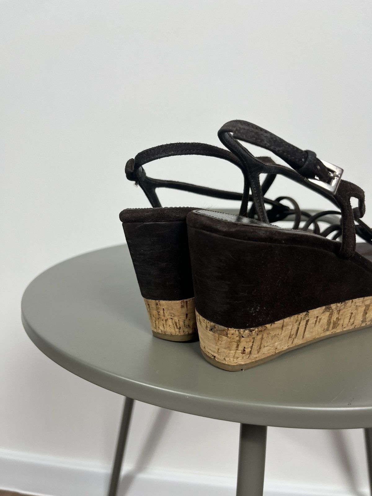 Prada Prada Brown Suede Cork Wedge Sandals – Size 36.5 Women’s Size US 6.5 / IT 36.5 - 9 Thumbnail
