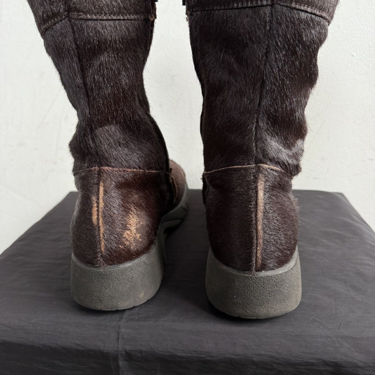 Japanese Brand Y2K Bupmer Italy Pony Fur Brown Lace Up Fairy Boots Size US 6 / IT 36 - 11 Thumbnail