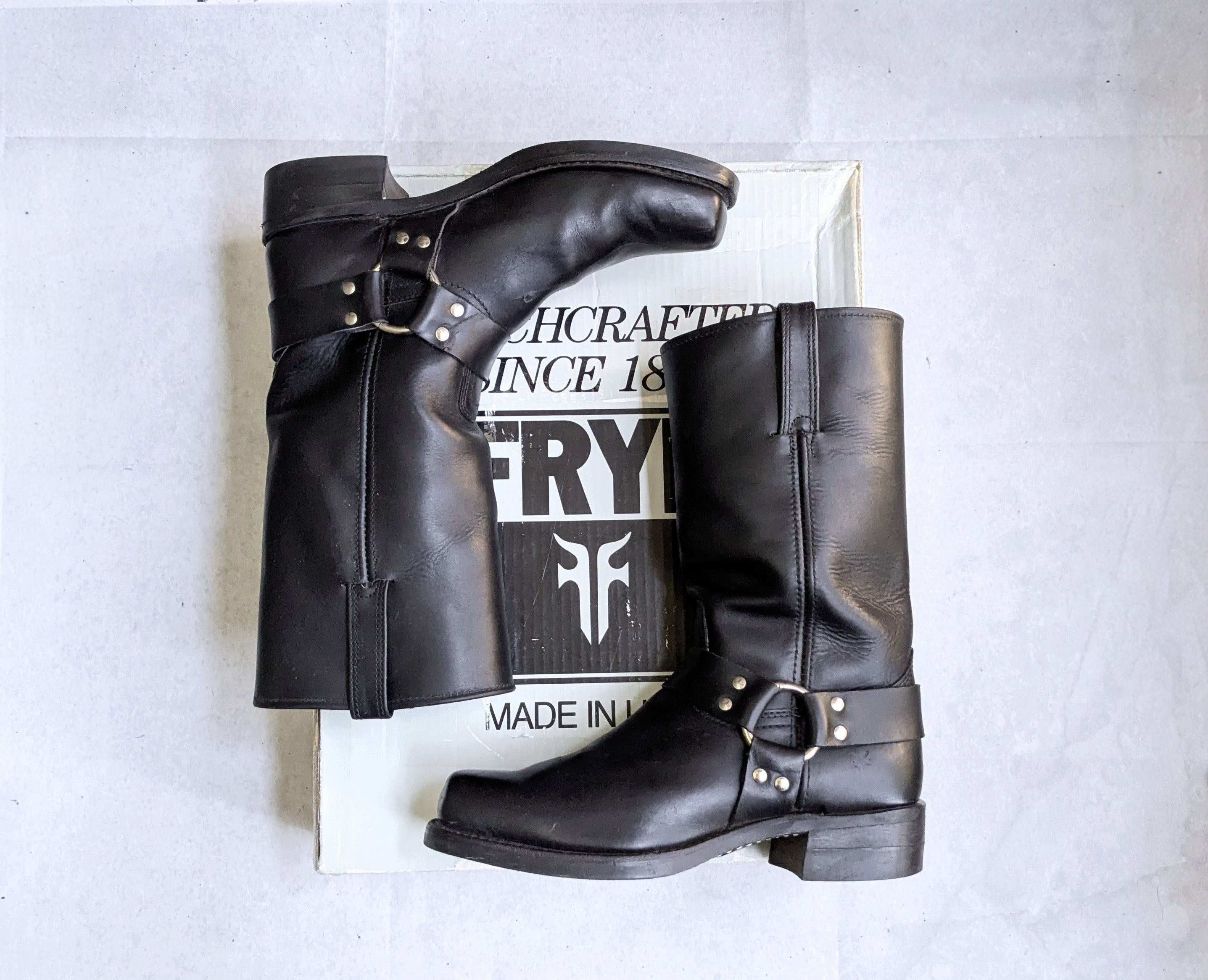 Frye Frye Harness Boots Black Leather 10 M Buckle Size US 10 / EU 43 - 1 Thumbnail