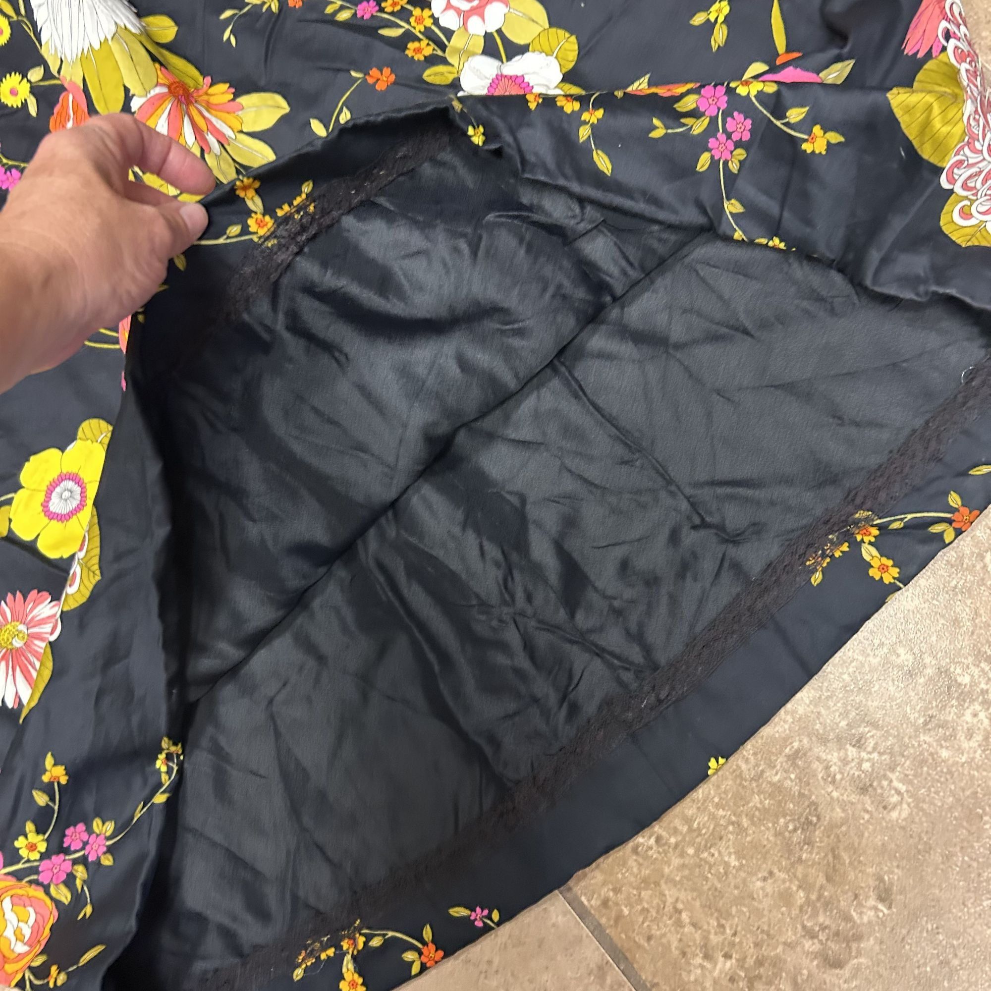 Other 70's VELVET FLORAL Satin Dress Avant Garde Maxi Size XS / US 0-2 / IT 36-38 - 7 Thumbnail
