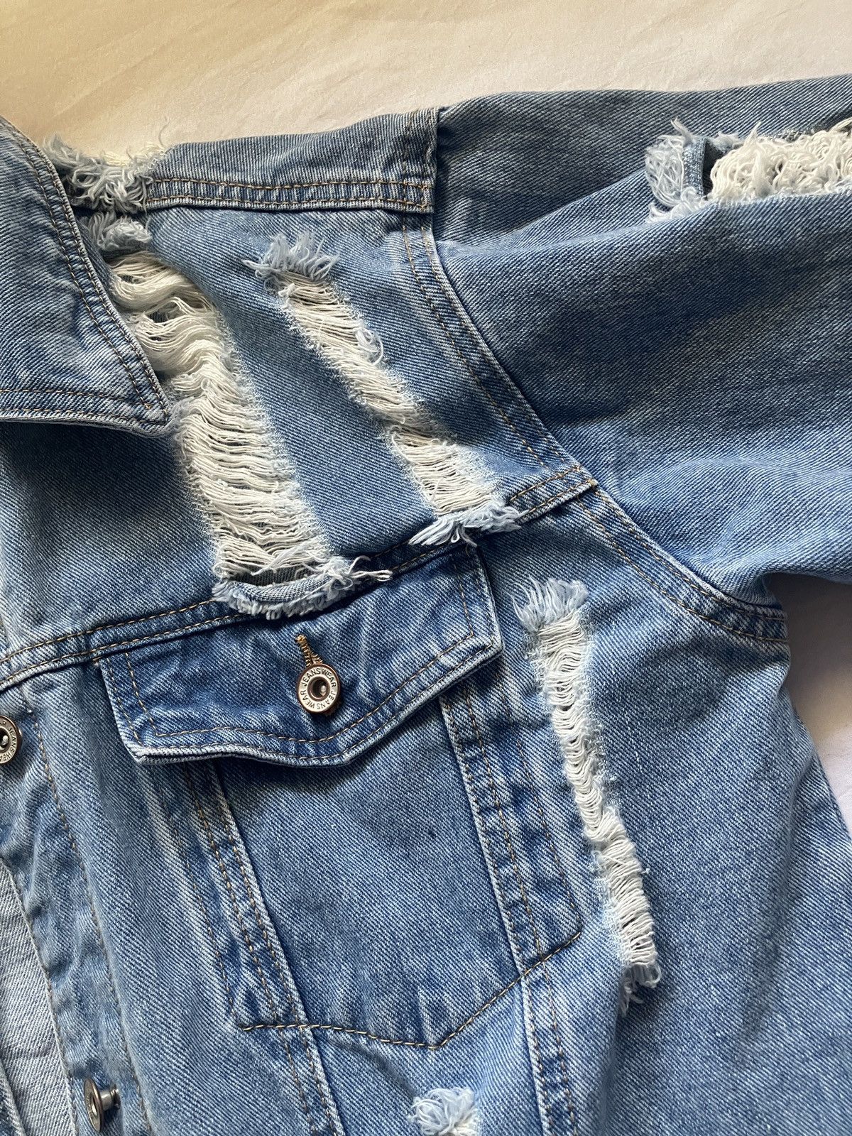 Shein × Vintage Blue Jean Jacket Size M / US 6-8 / IT 42-44 - 4 Thumbnail