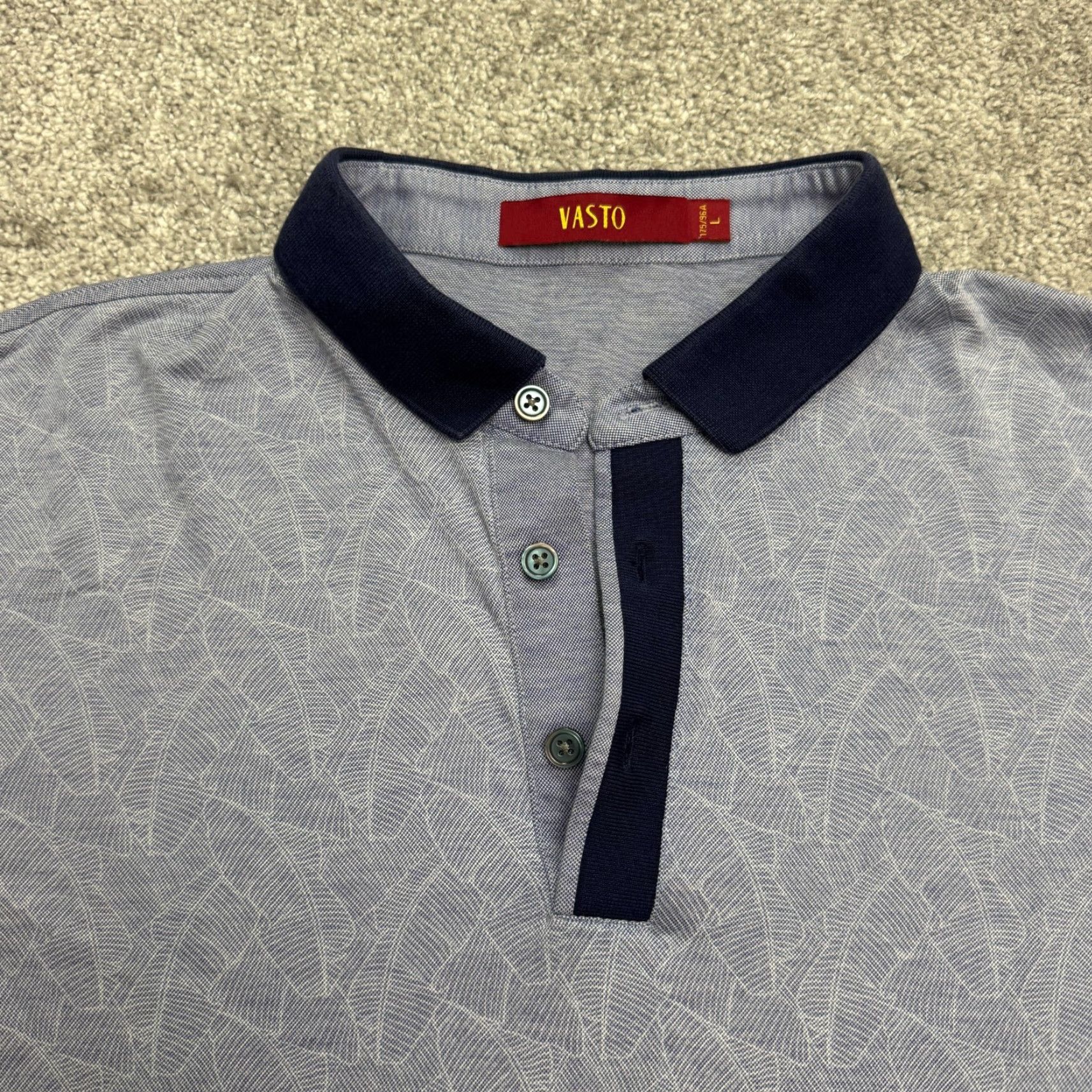 Vintage VASTO Performance Polo Shirt Mens Large Blue Short Sleeve Activewear Casual Golf Tennis Size US L / EU 52-54 / 3 - 3 Thumbnail