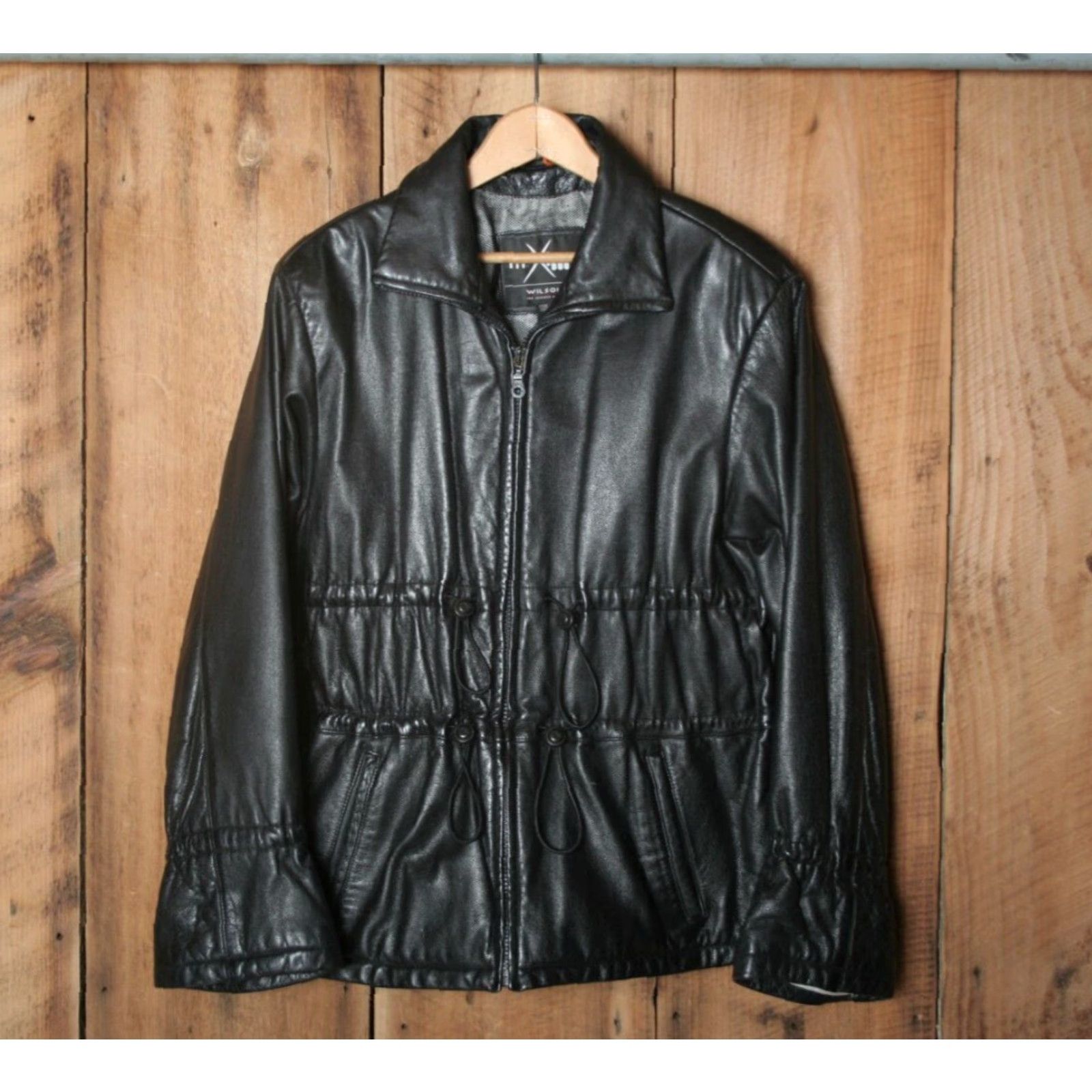 Vintage VINTAGE Wilsons Leather Motorcycle Jacket Women Black Size M Size M / US 6-8 / IT 42-44 - 2 Thumbnail