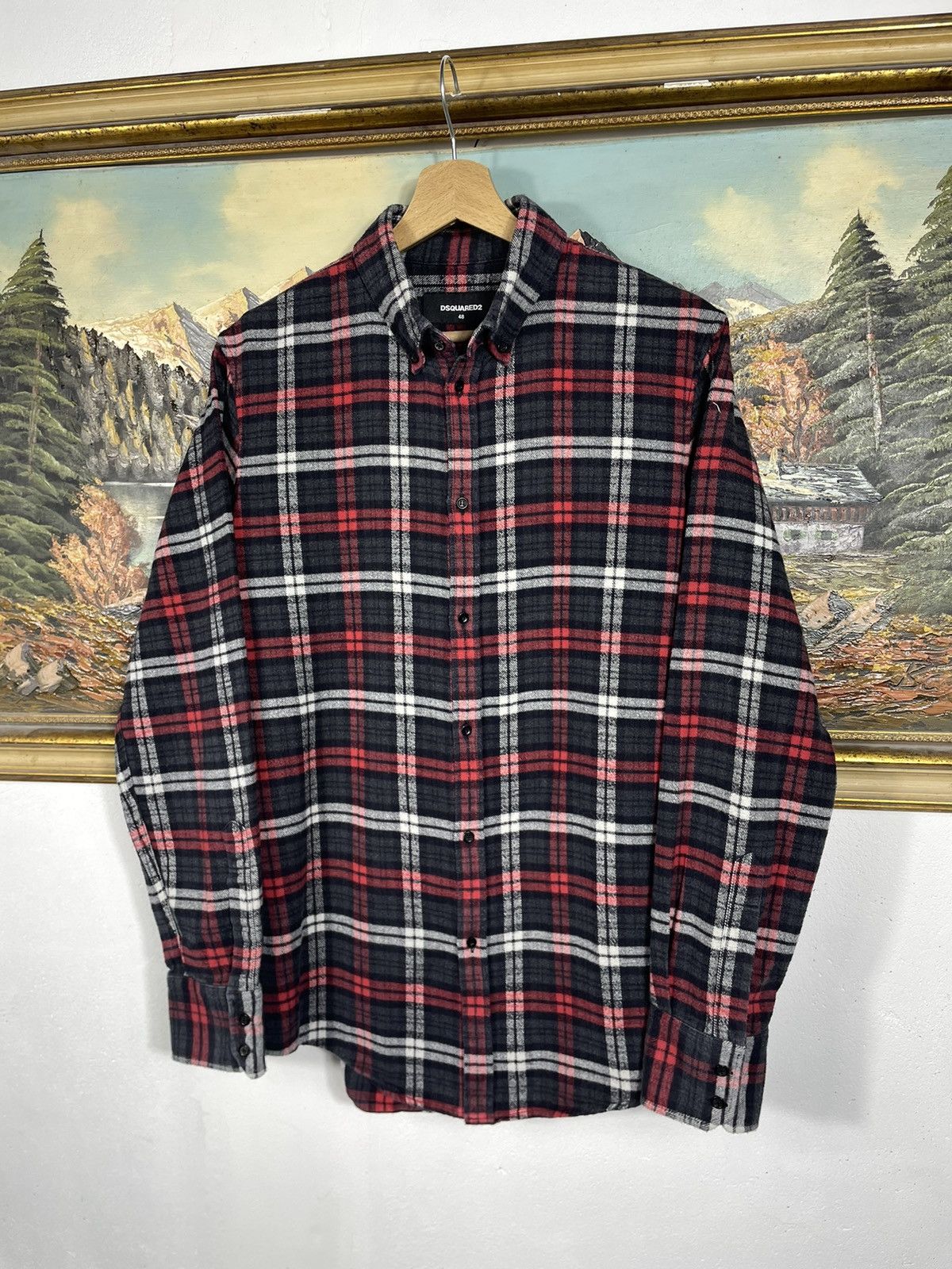 Designer × Dsquared2 Dsq2 Daquared2 Button Ups Flannel Shirt Multicolor Checkered Size US M / EU 48-50 / 2 - 3 Thumbnail