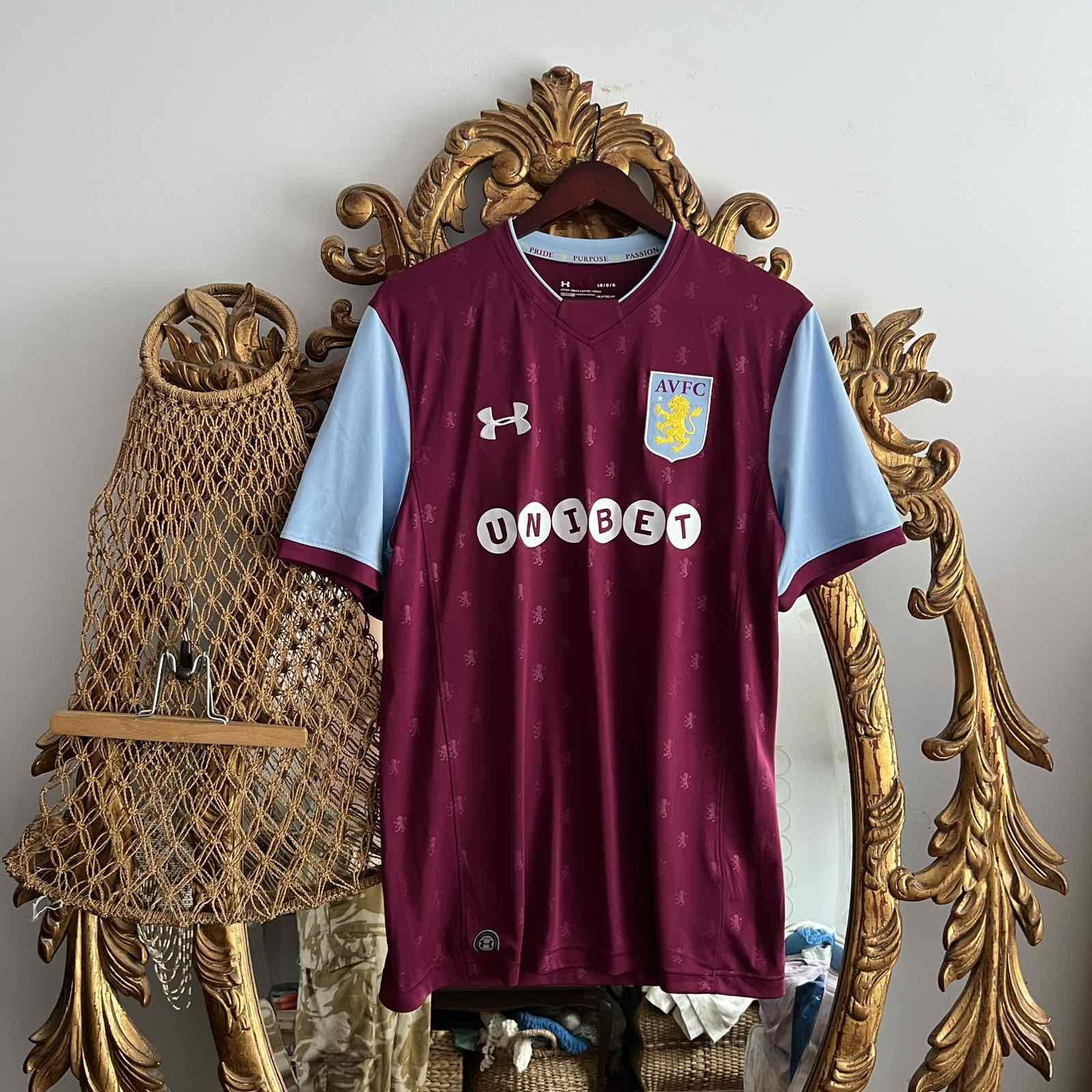 Under Armour Aston Villa Home Jersey Under Armour Shirt 2017/2018 Sz L Size US L / EU 52-54 / 3 - 1 Thumbnail