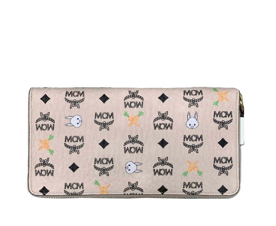 MCM Women's Beige Visetos Coated Canvas Zip Around Rabbit Size ONE SIZE - 1 Thumbnail