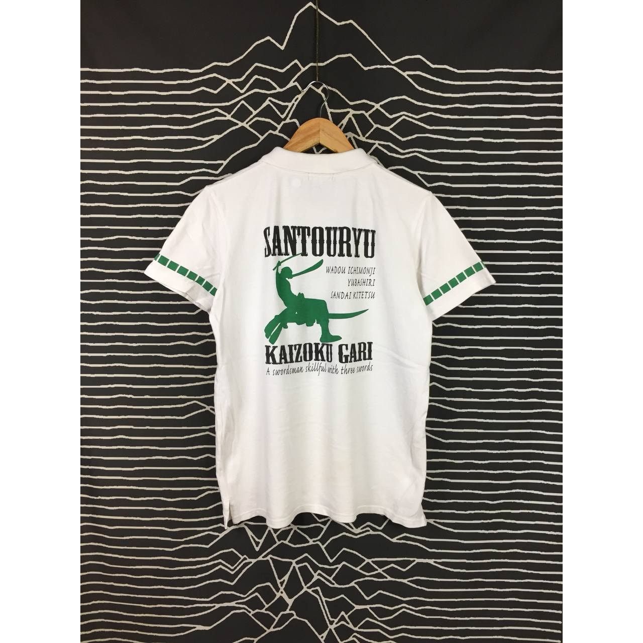 Anime × Vintage Vtg One Piece Roronoa Zoro Three Swords Anime Manga Polo Tee Size US M / EU 48-50 / 2 - 2 Thumbnail