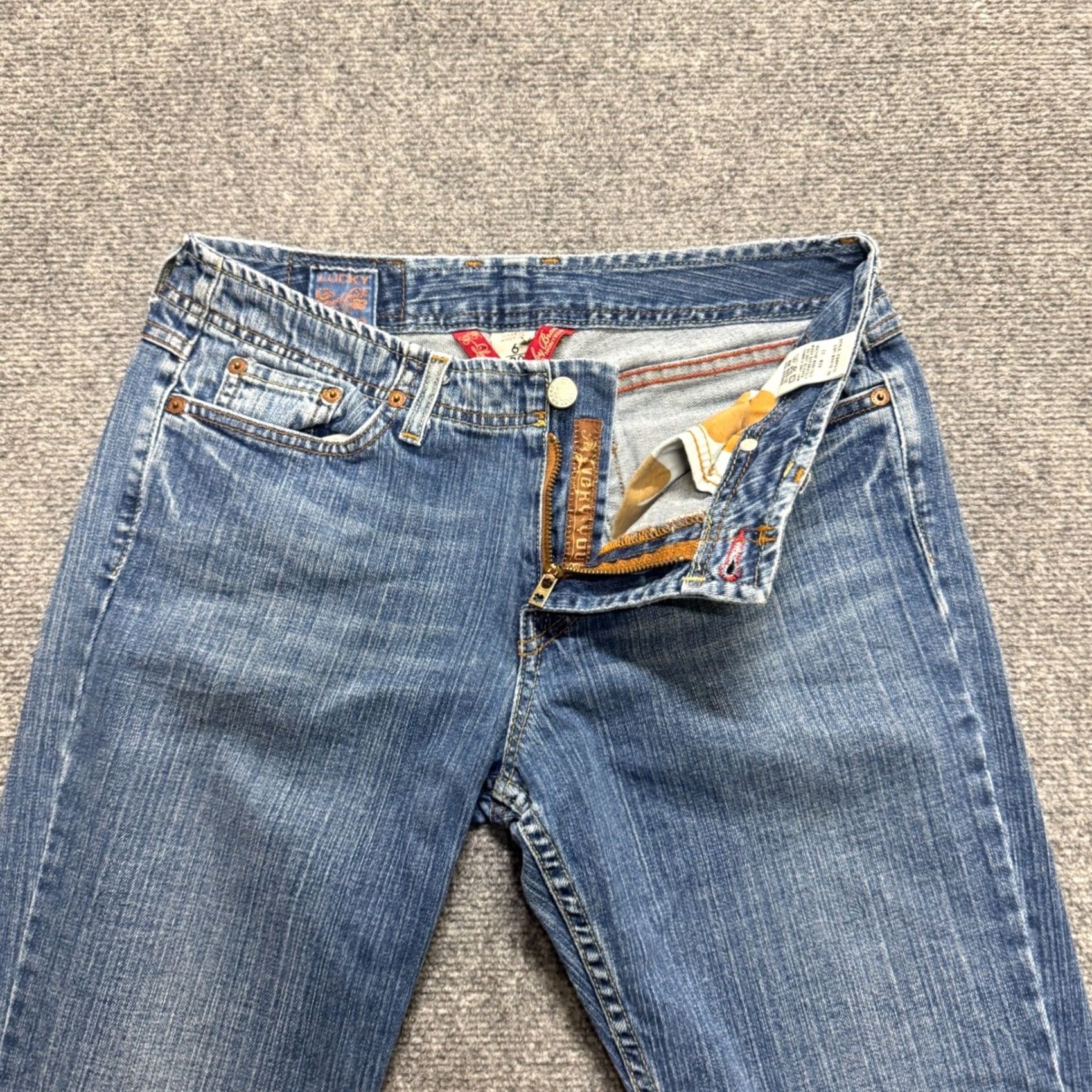 J Brand VINTAGE Lucky Brand Denim Jeans Womens 6 Bootcut Wide Leg Embroidered Western 90s Womens Size 27" / US 4 / IT 40 - 4 Thumbnail