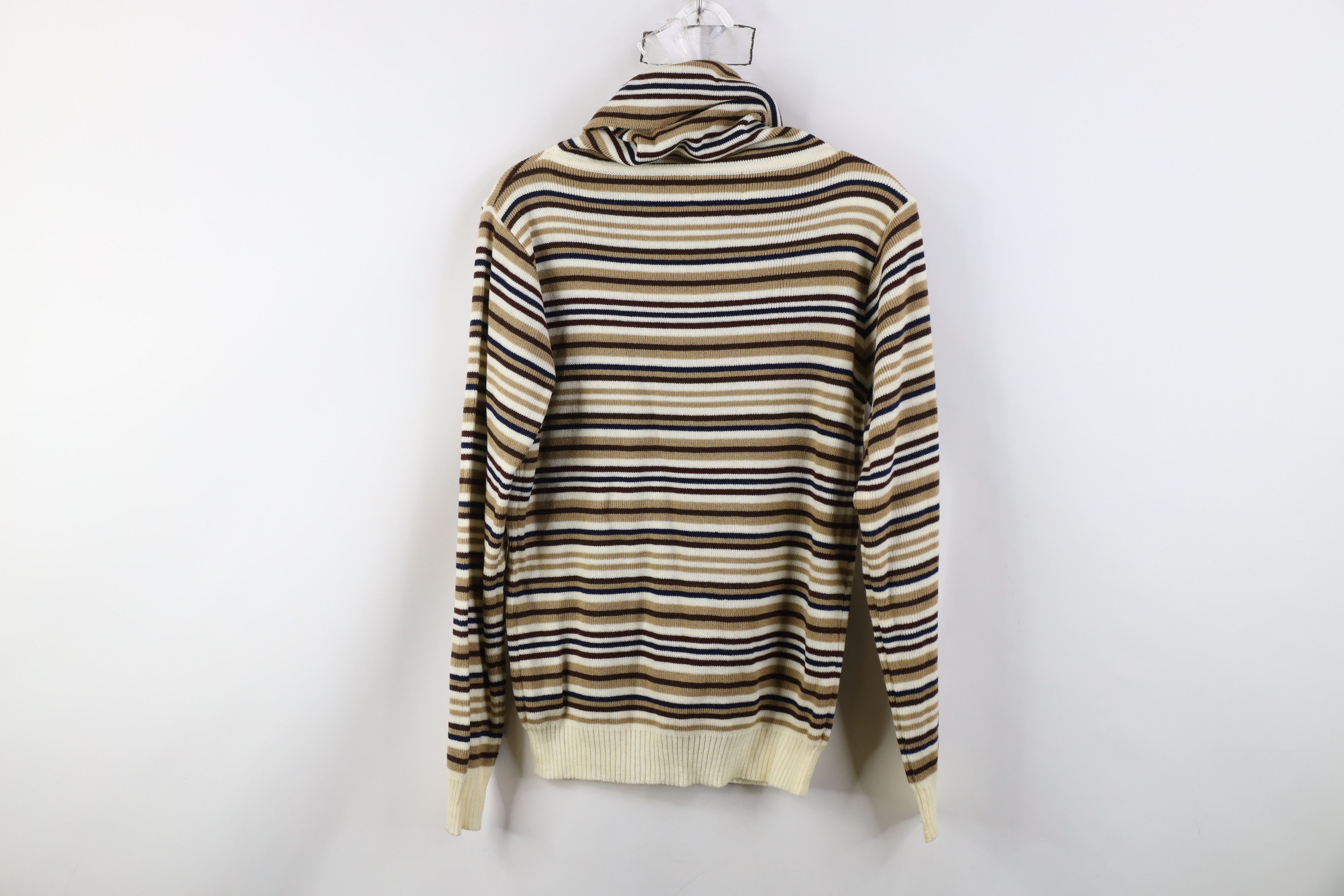 Vintage Vintage 70s Streetwear Earth Tone Knit Turtleneck Sweater Size L / US 10 / IT 46 - 8 Thumbnail