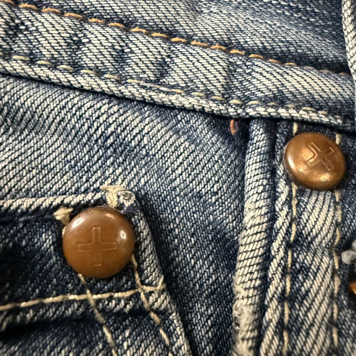 Affliction 🇯🇵 Vintage 90s Edwin Function Twisted Leg Distressed Denim Size US 34 / EU 50 - 15 Thumbnail